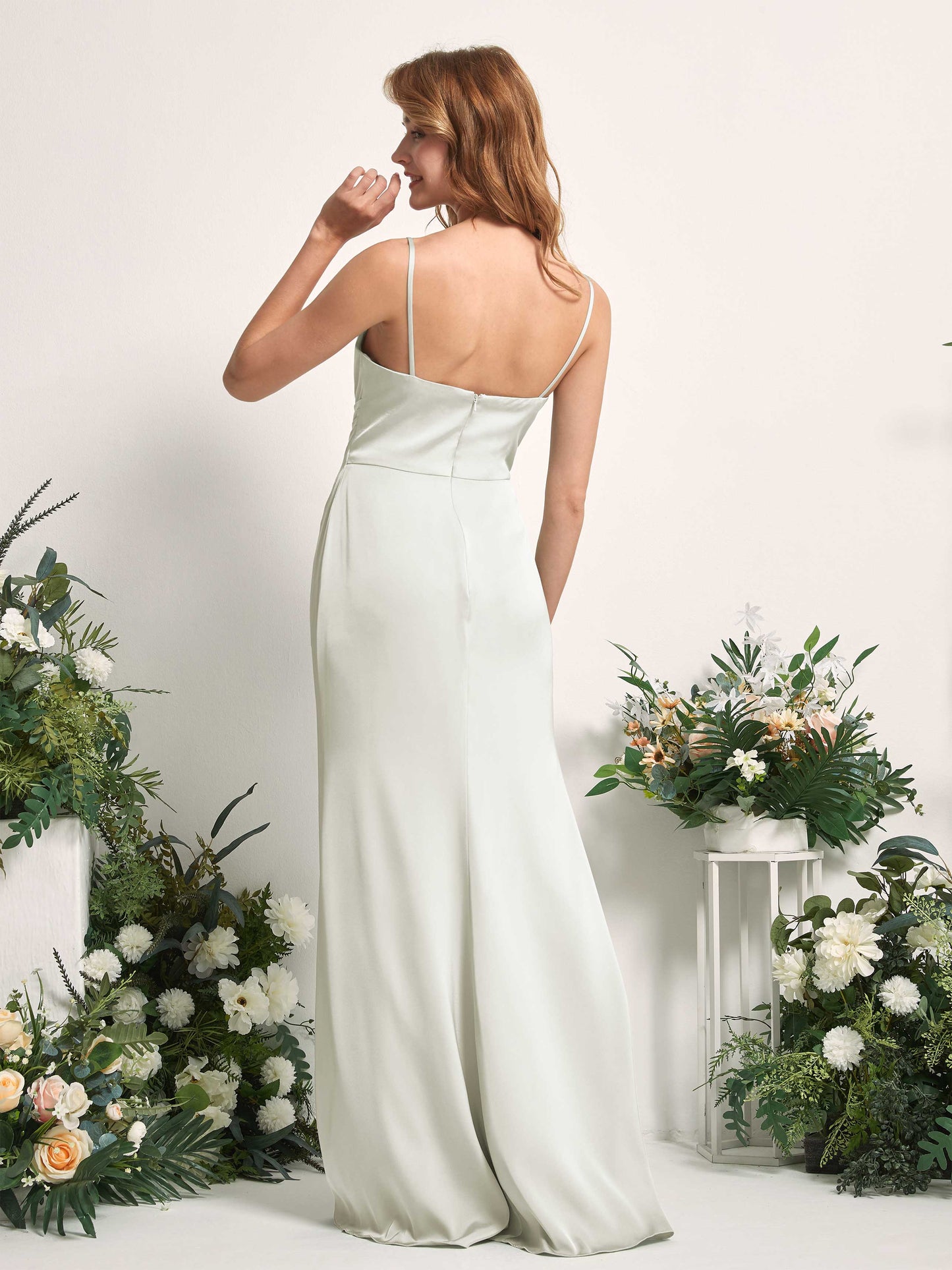 Hayley Ivory Satin Sleeveless Maxi Dress