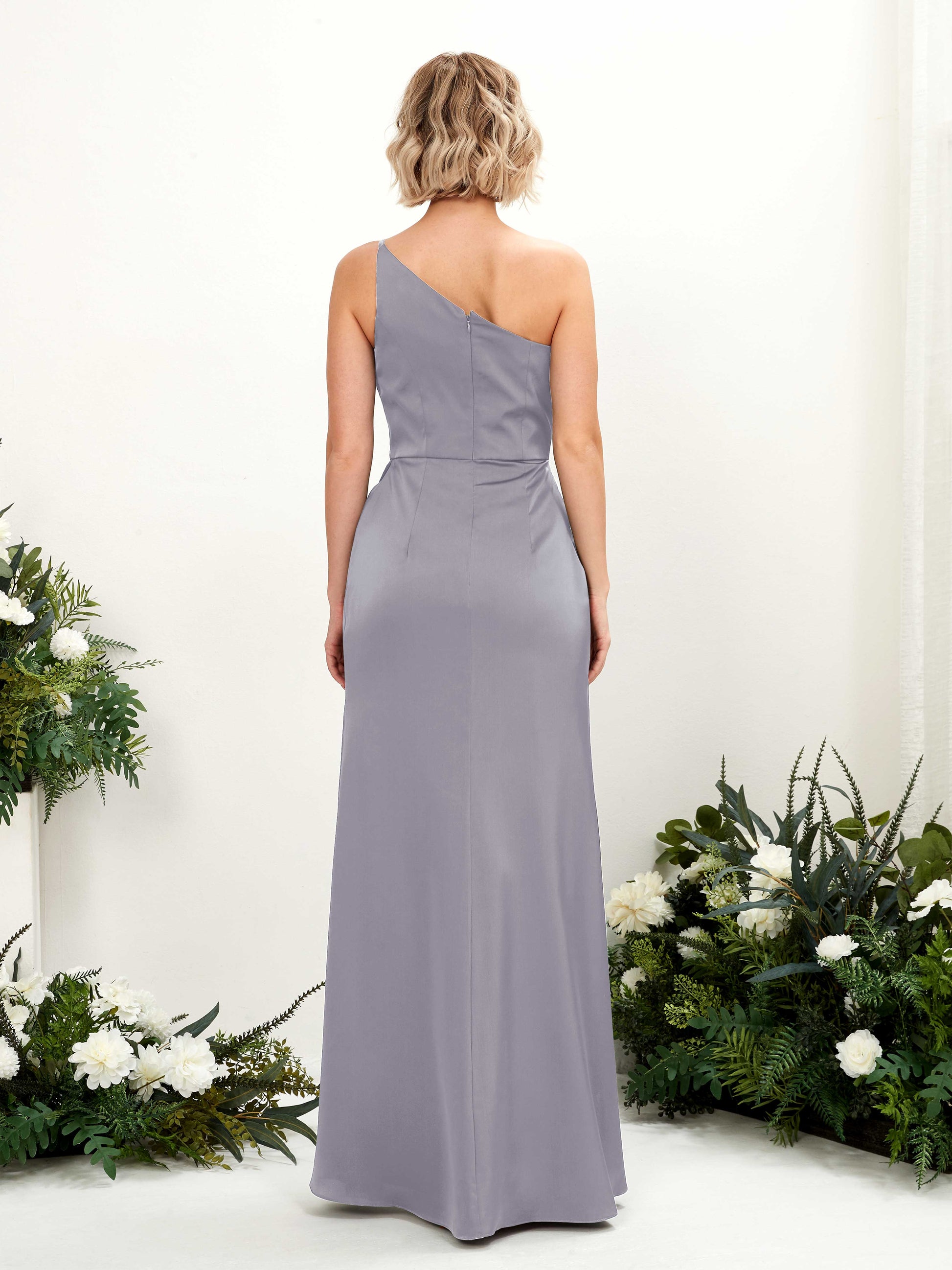 Hedy Purple Haze Satin One Shoulder Maxi Dress