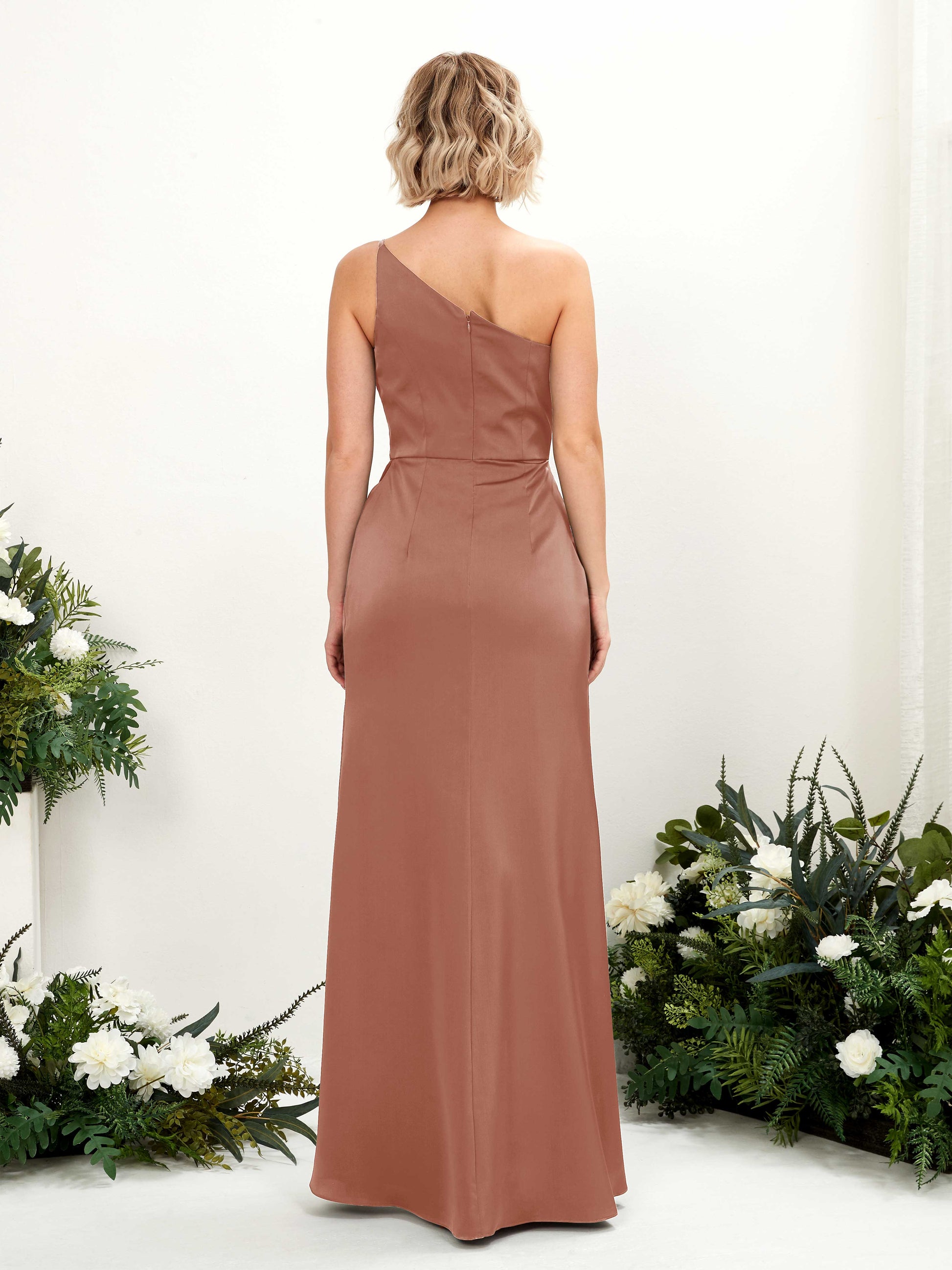 Hedy Raw Sienna Satin One Shoulder Maxi Dress