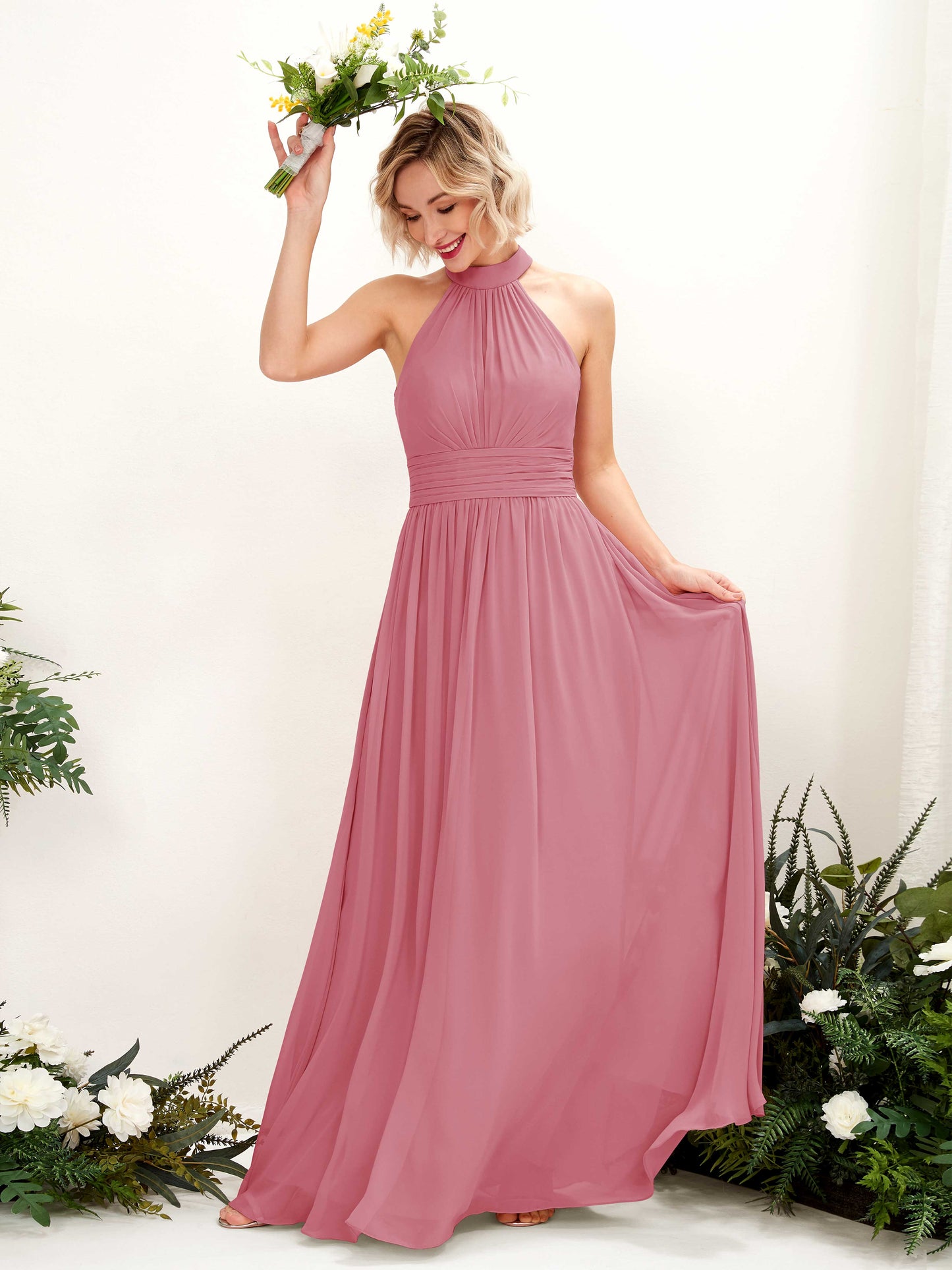 Hilda Desert Rose Halter Maxi Dress