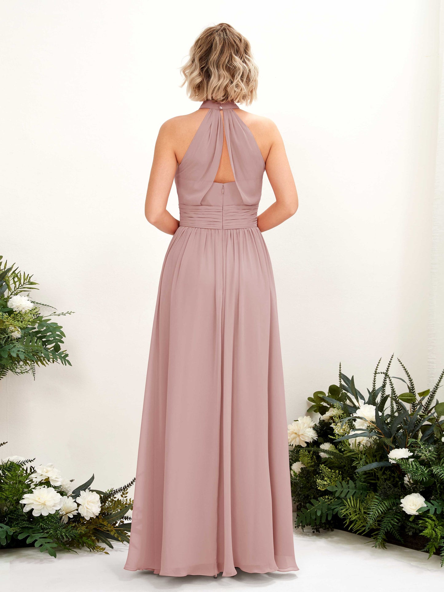 Hilda Dusty Rose Halter Maxi Dress