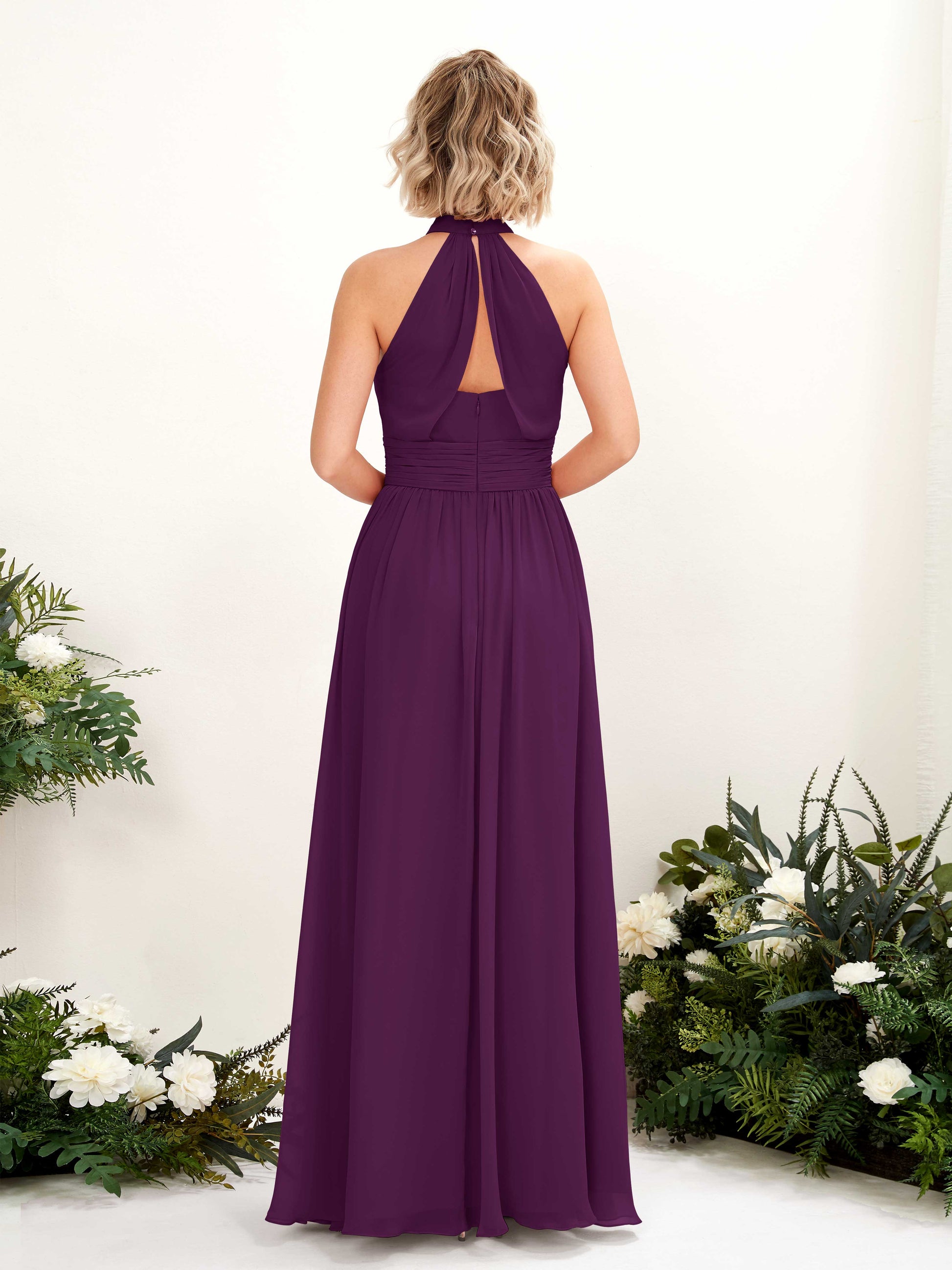 Hilda Grape Halter Maxi Dress