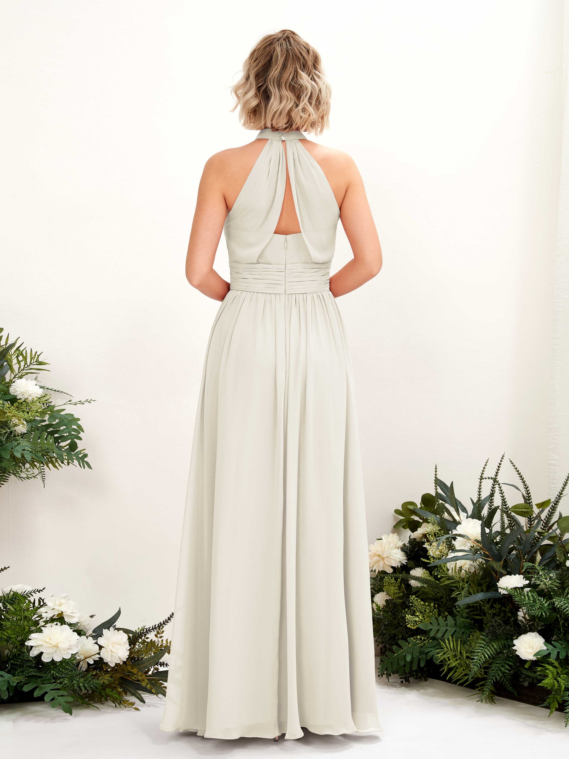 Hilda Ivory Halter Maxi Dress