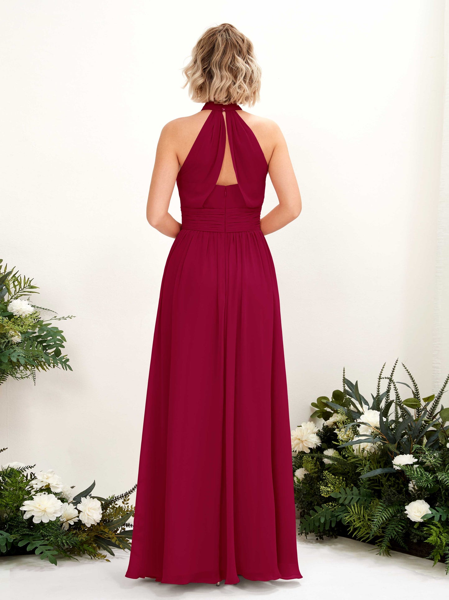 Hilda Jester Red Halter Maxi Dress