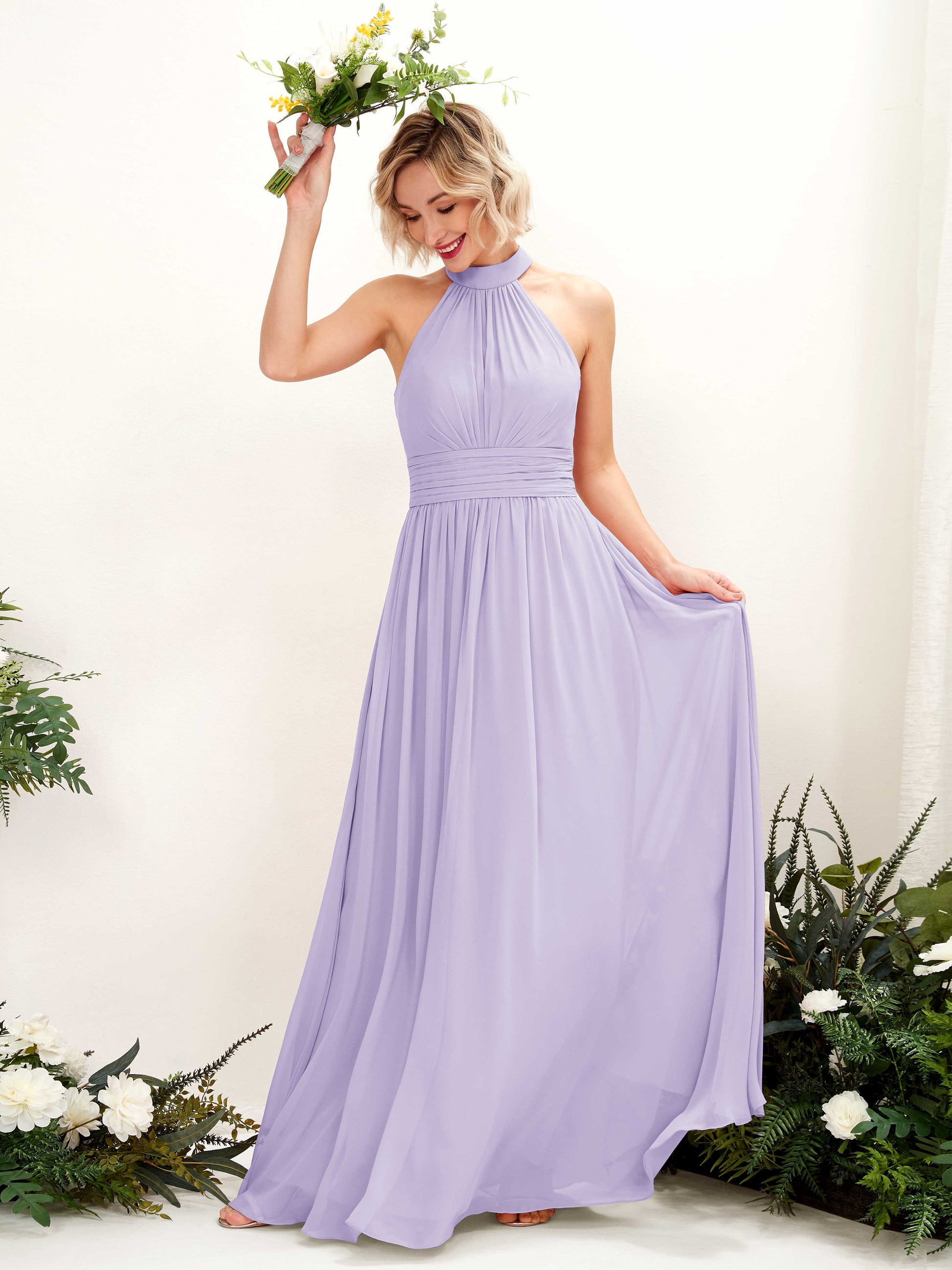 Hilda Lilac Halter Maxi Dress