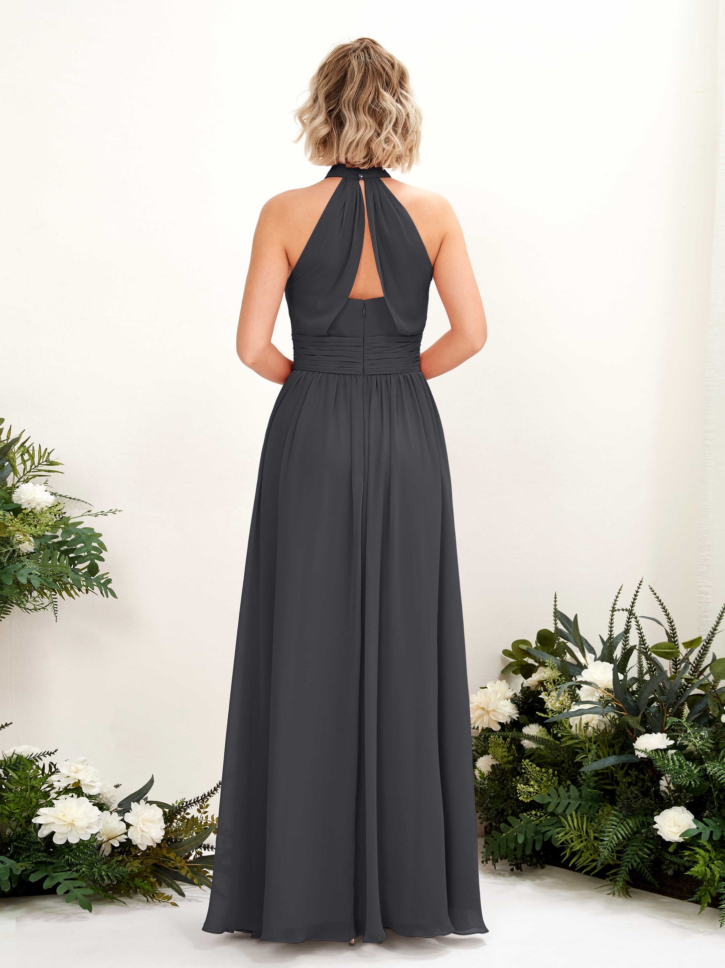 Hilda Pewter Halter Maxi Dress