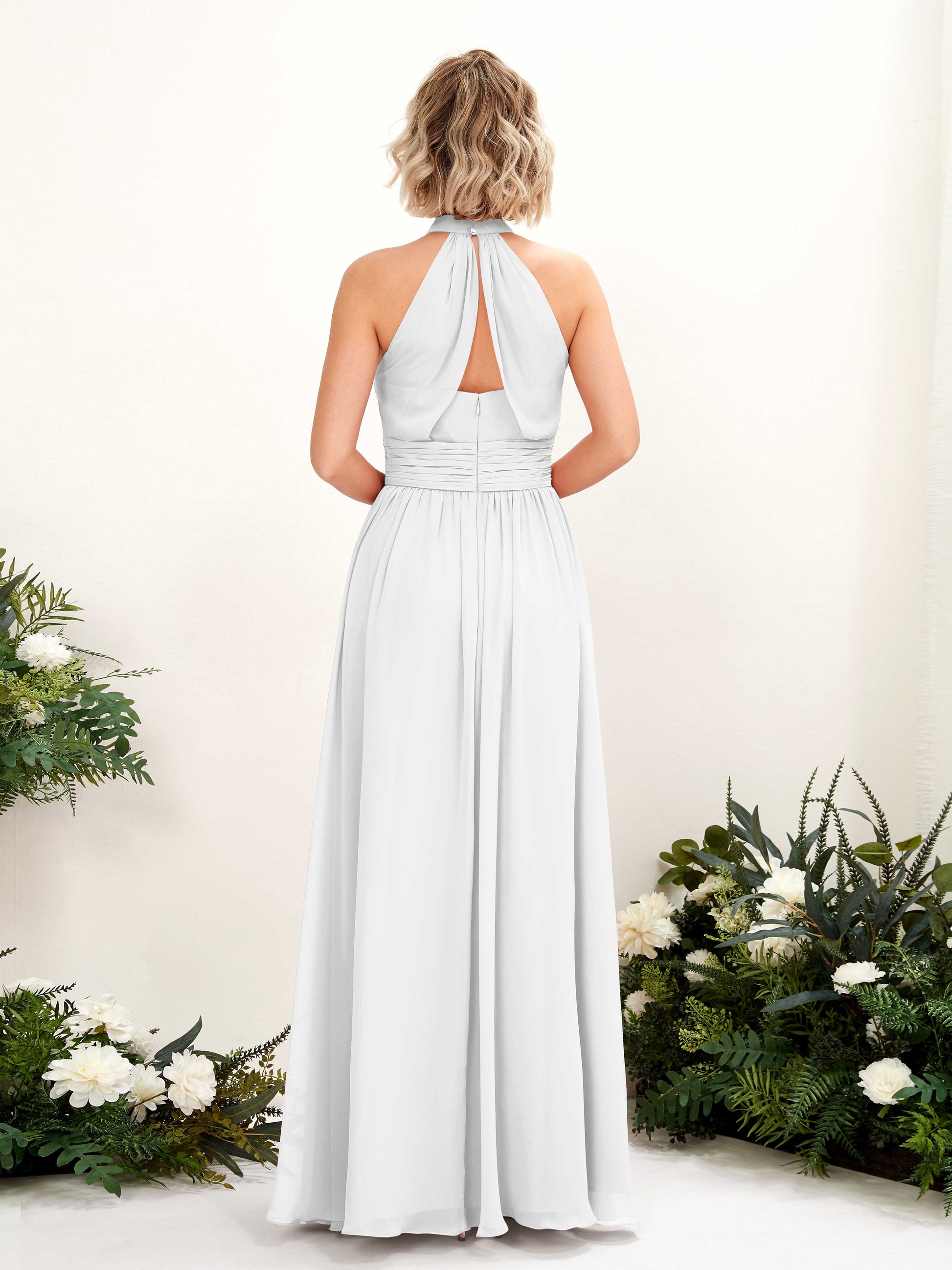 Hilda White Halter Maxi Dress