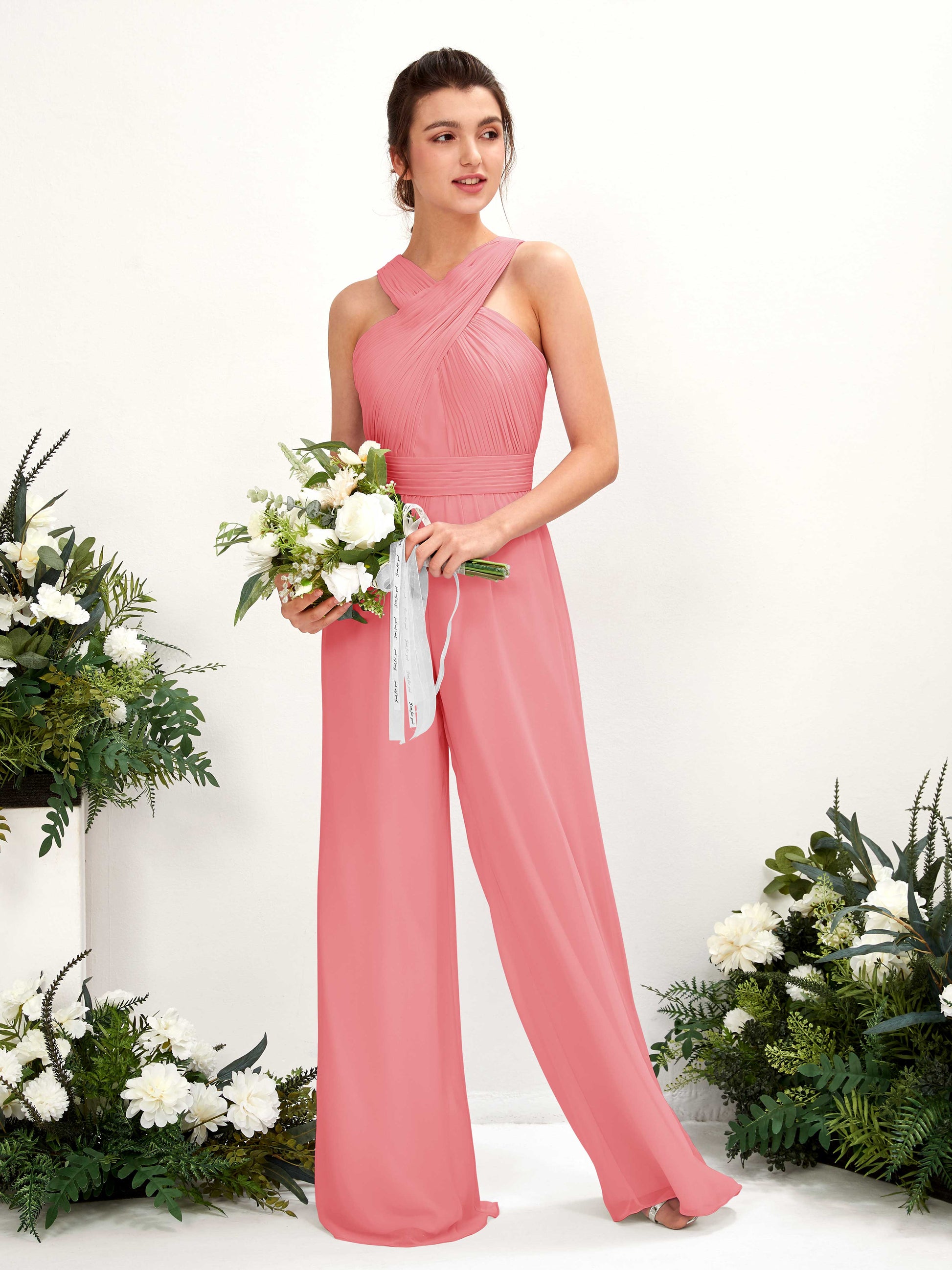 Hilona Coral Pink Sleeveless Maxi Dress