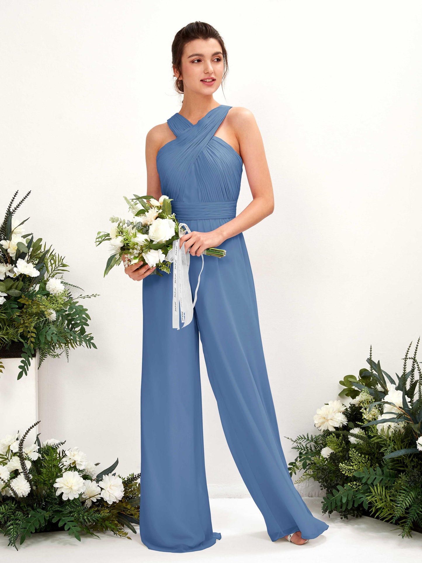 Hilona Dusty Blue Sleeveless Maxi Dress