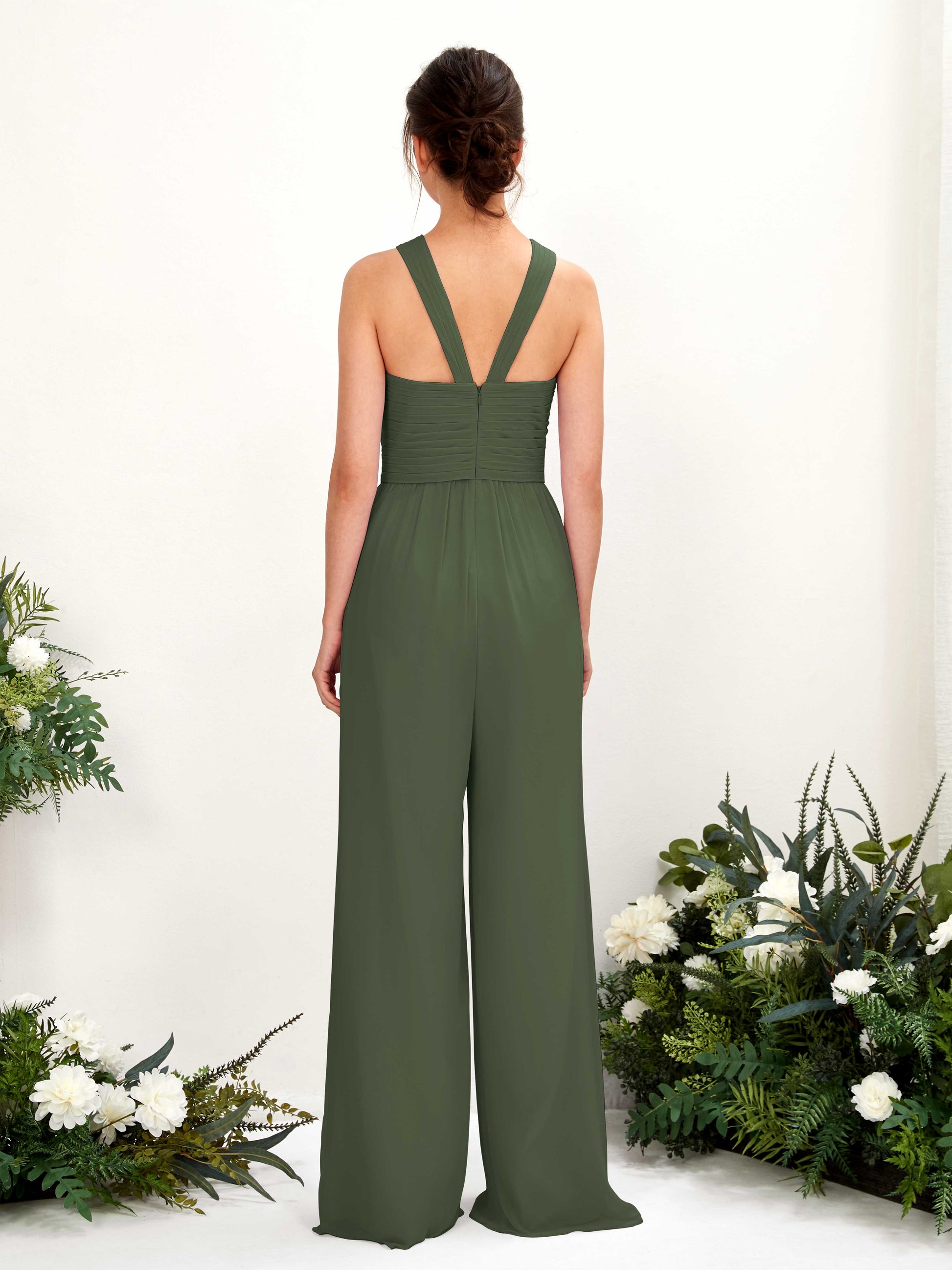 Hilona Martini Olive Sleeveless Maxi Dress