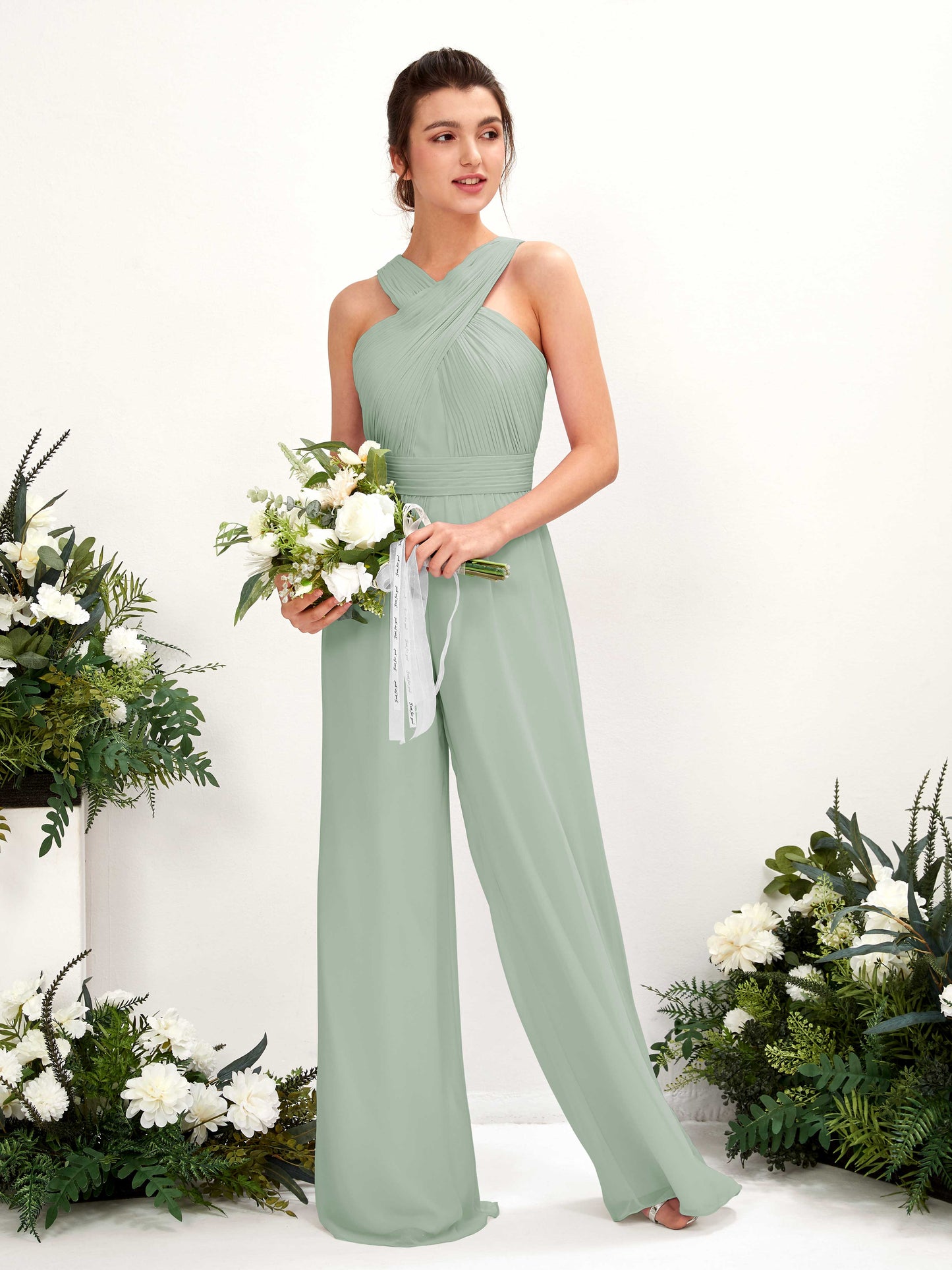 Hilona Sage Green Sleeveless Maxi Dress