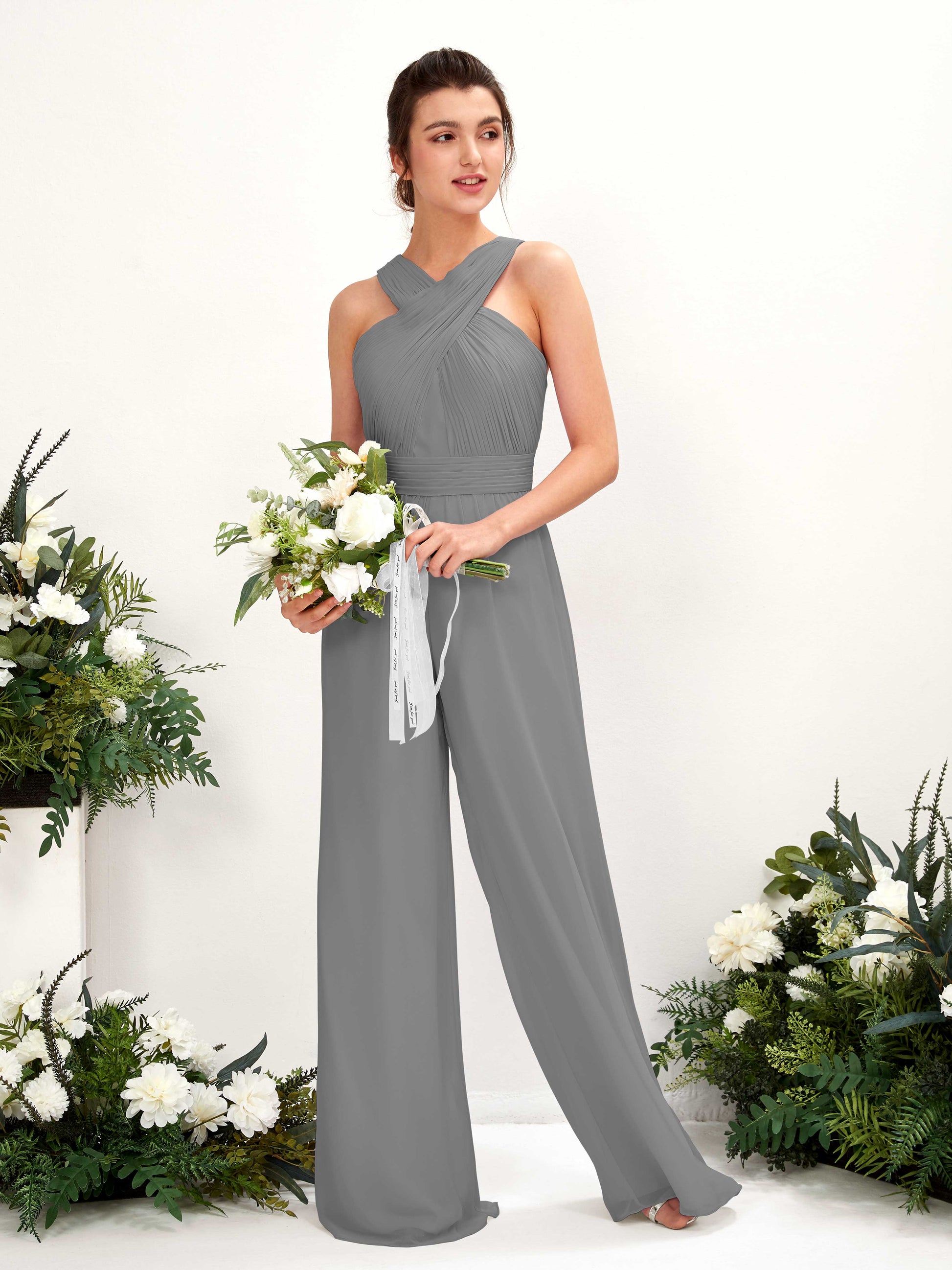 Hilona Steel Gray Sleeveless Maxi Dress