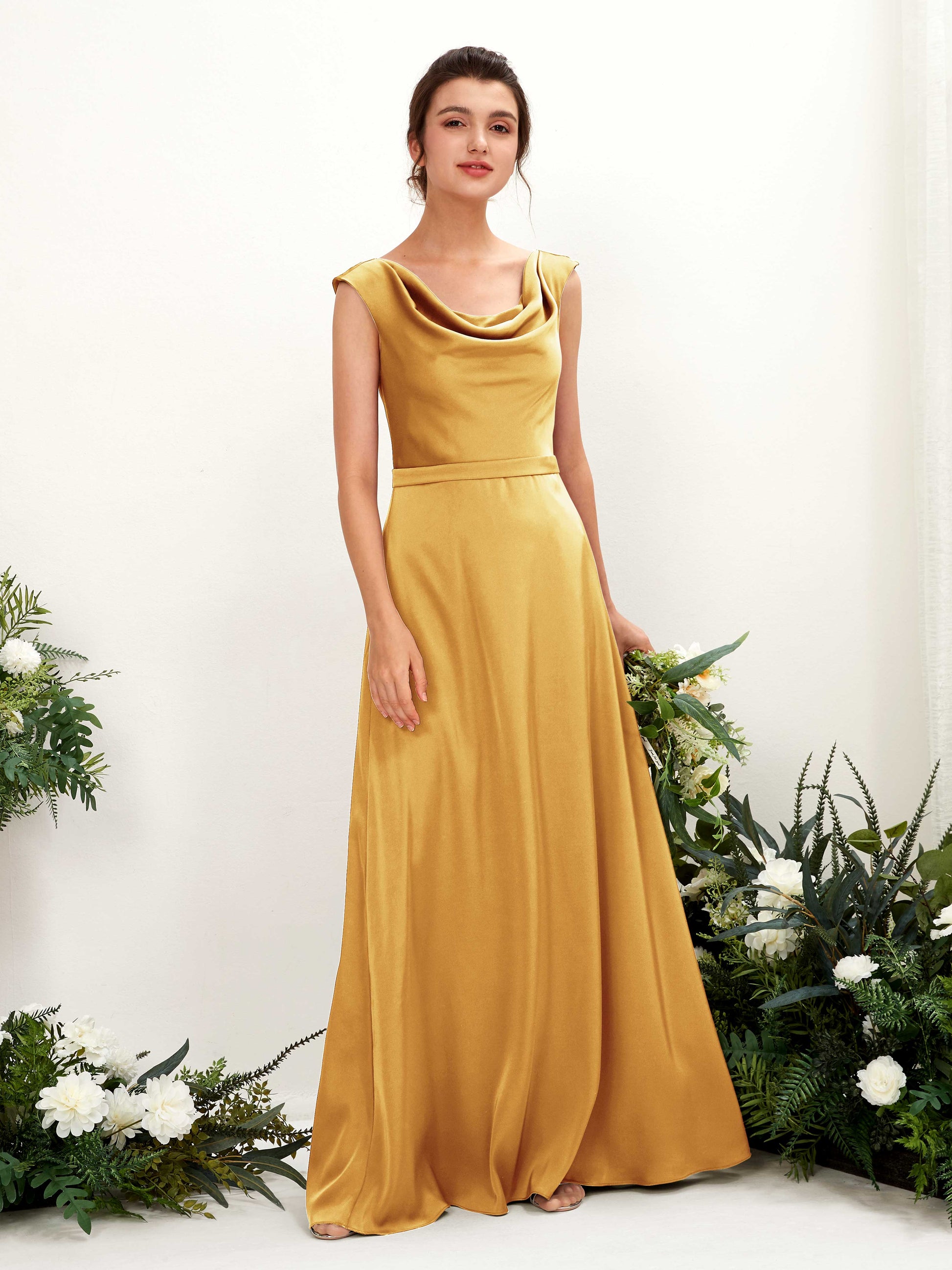 Irma Canary Satin Maxi Dress