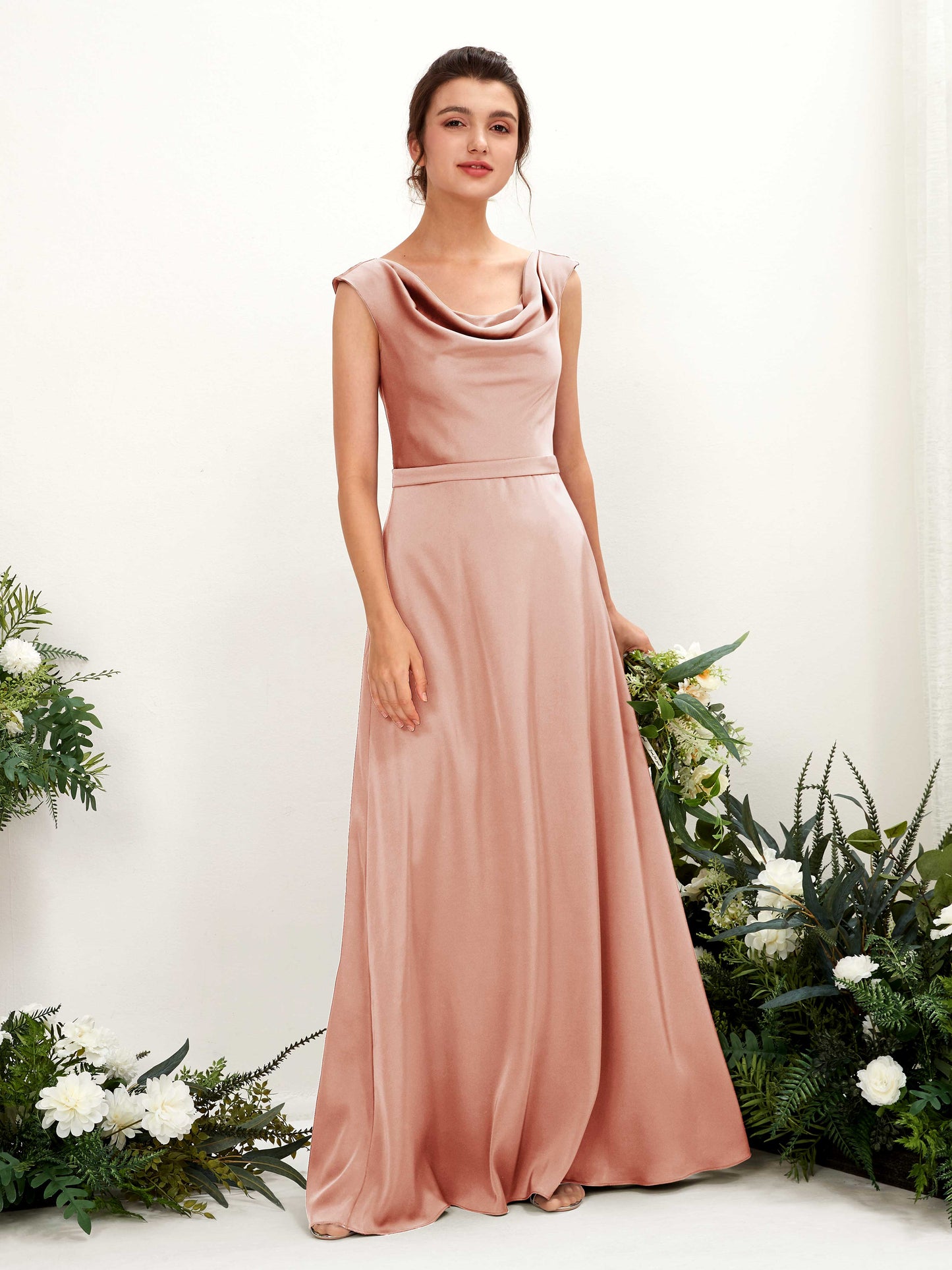 Irma Cantaloupe Satin Maxi Dress