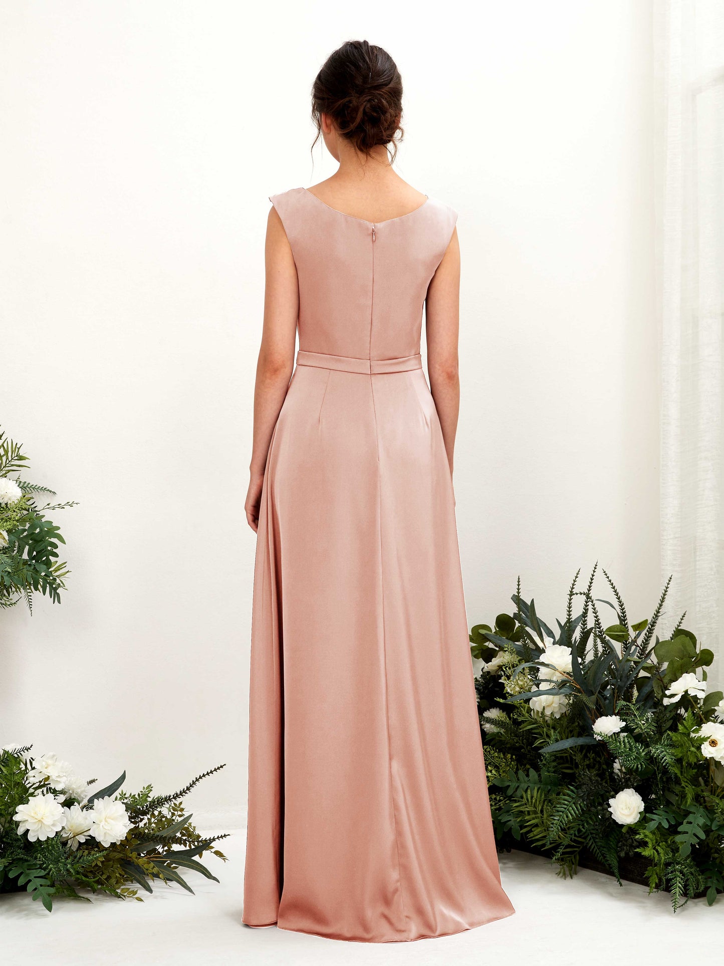 Irma Cantaloupe Satin Maxi Dress