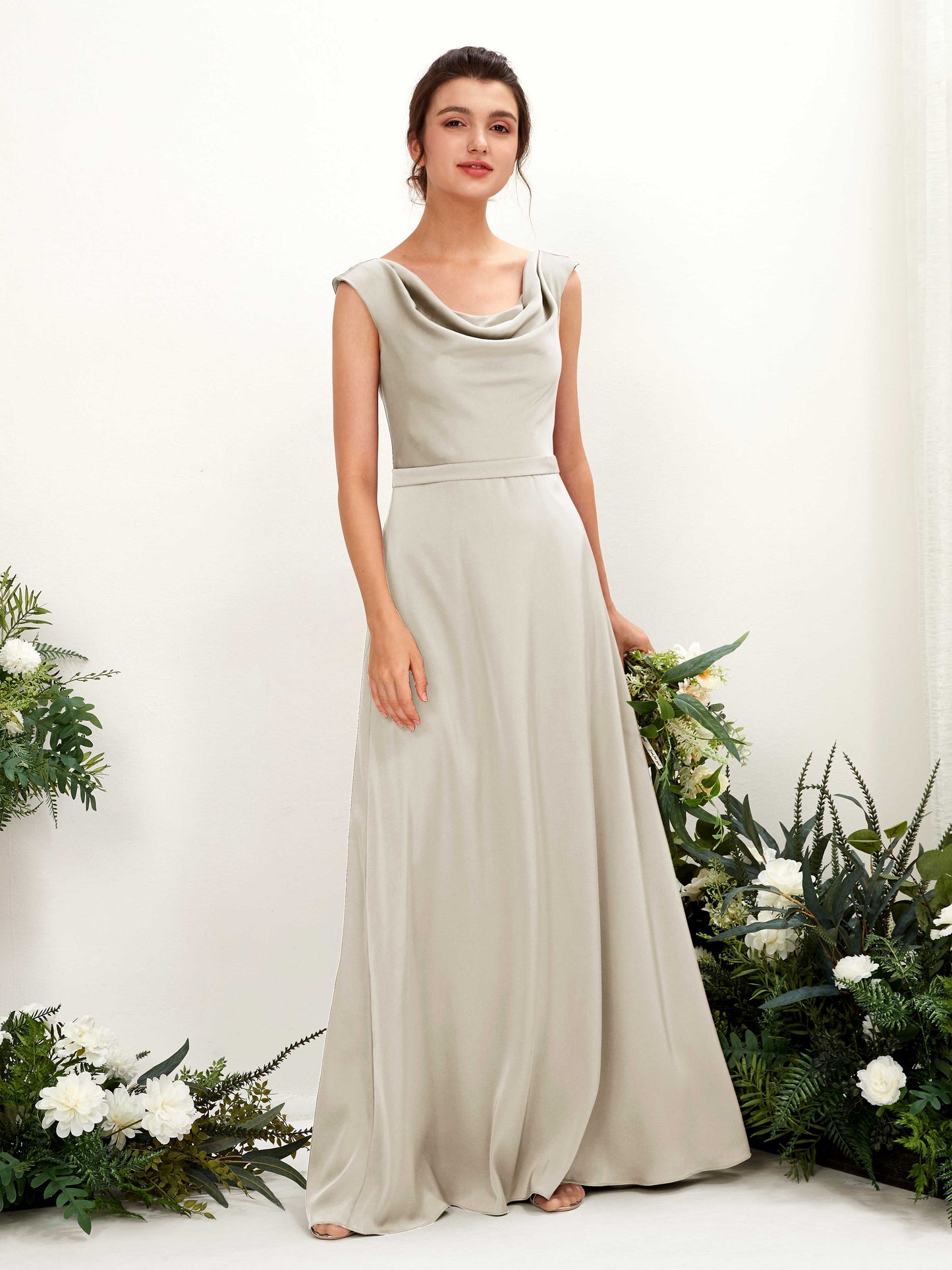 Irma Champagne Satin Maxi Dress