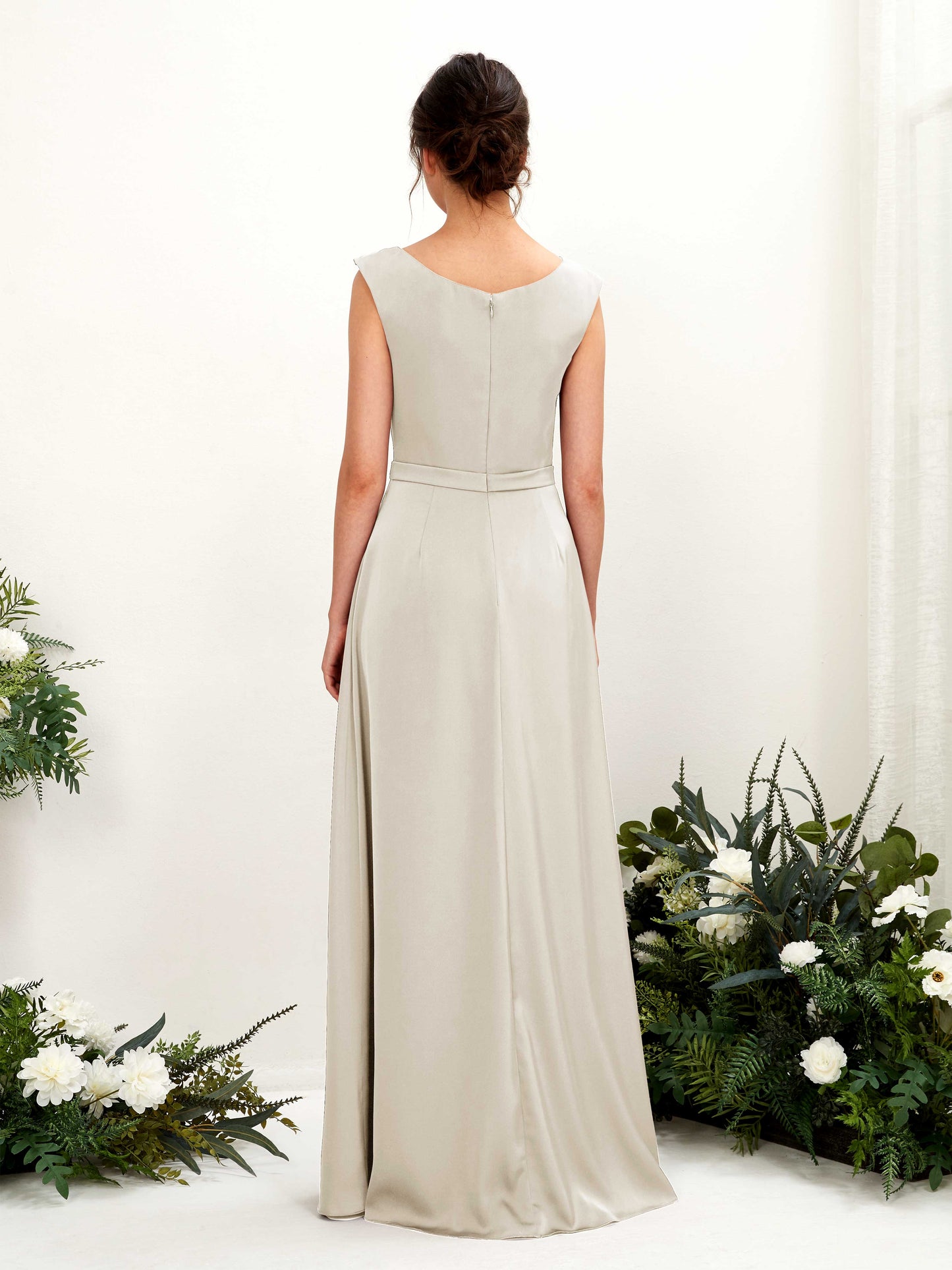 Irma Champagne Satin Maxi Dress