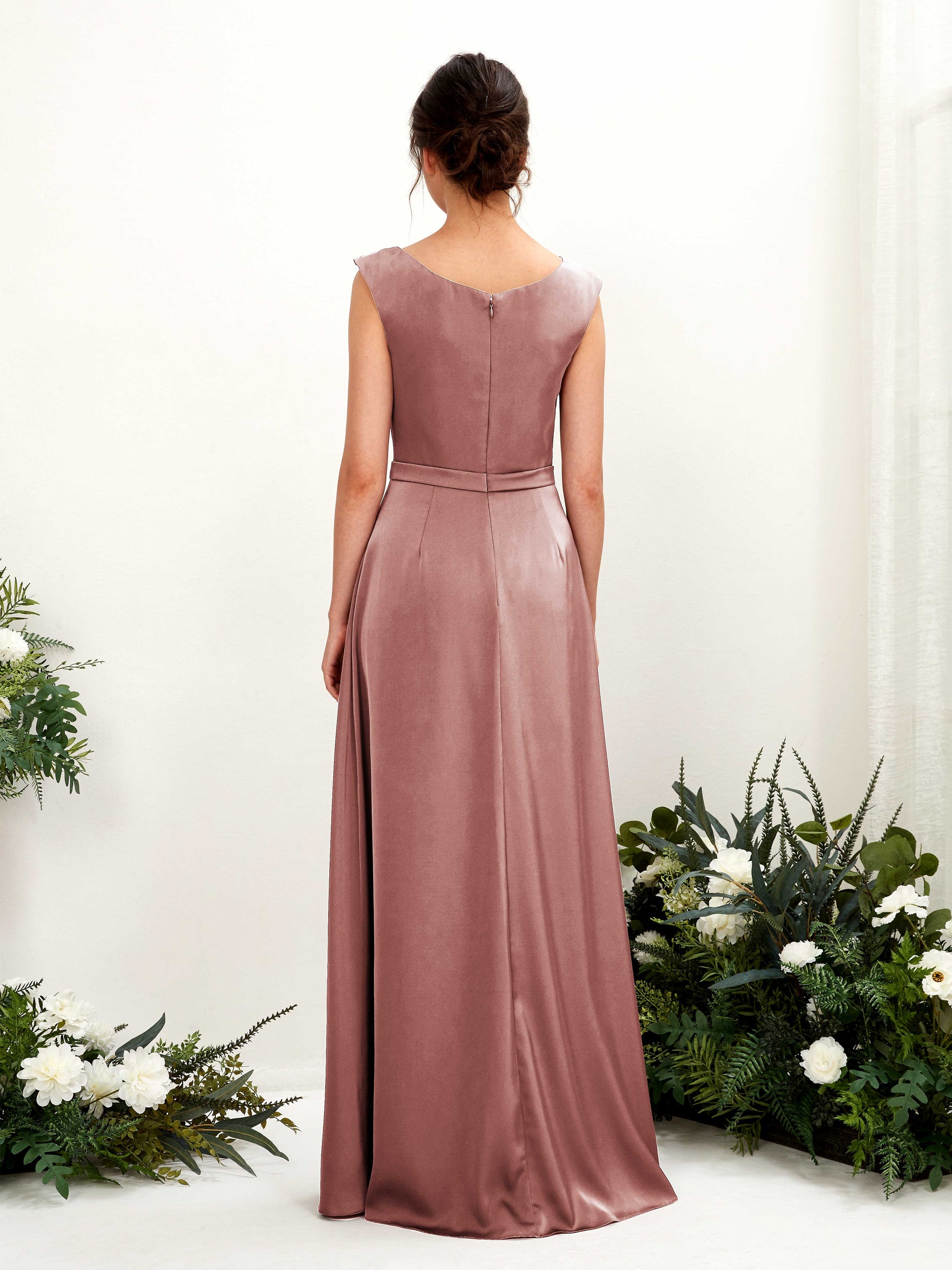 Irma Desert Rose Satin Maxi Dress