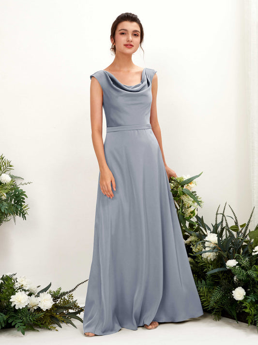 Irma Dusty Blue Satin Maxi Dress