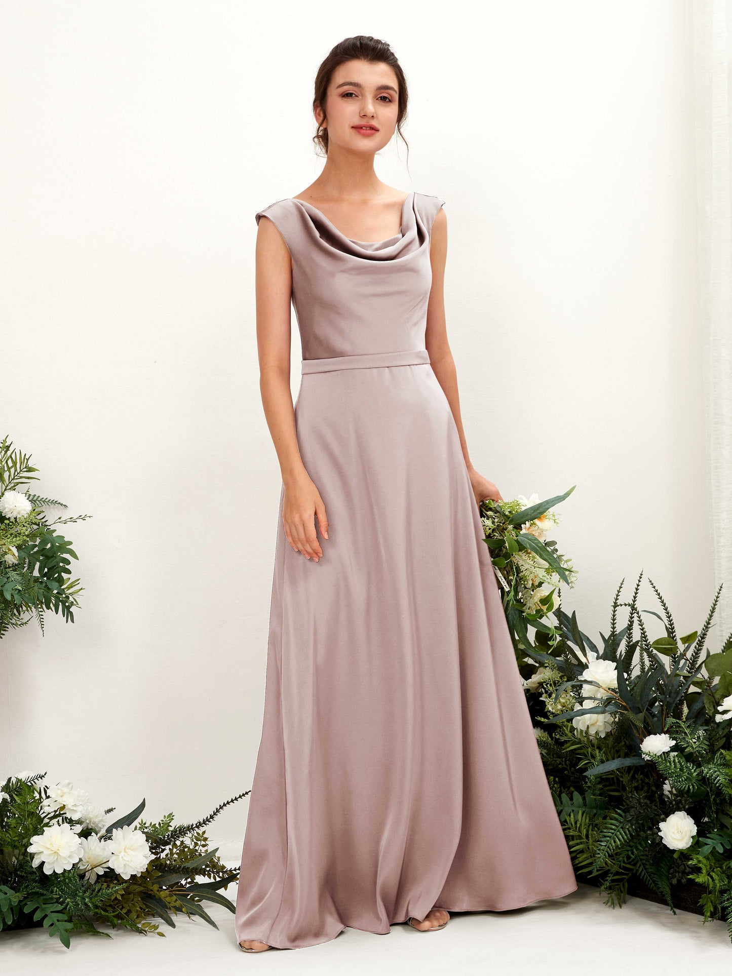 Irma Dusty Rose Satin Maxi Dress