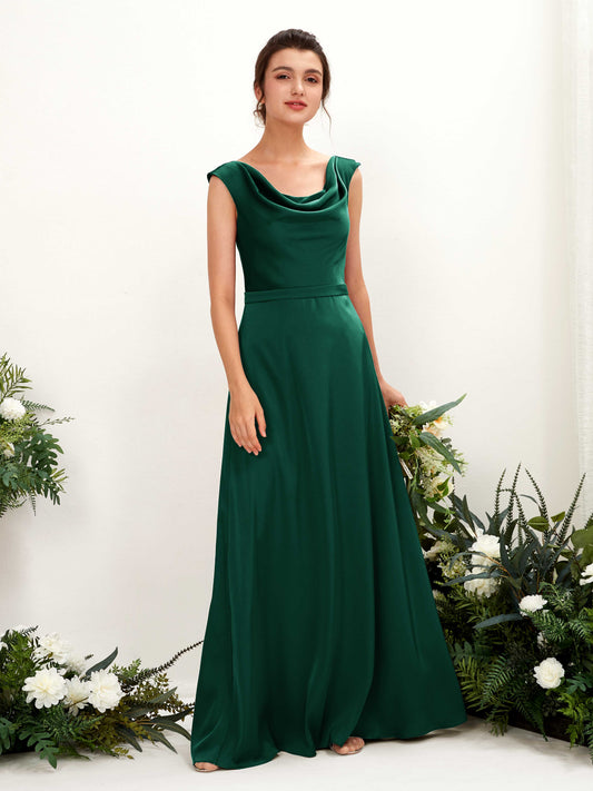 Irma Hunter Green Satin Maxi Dress