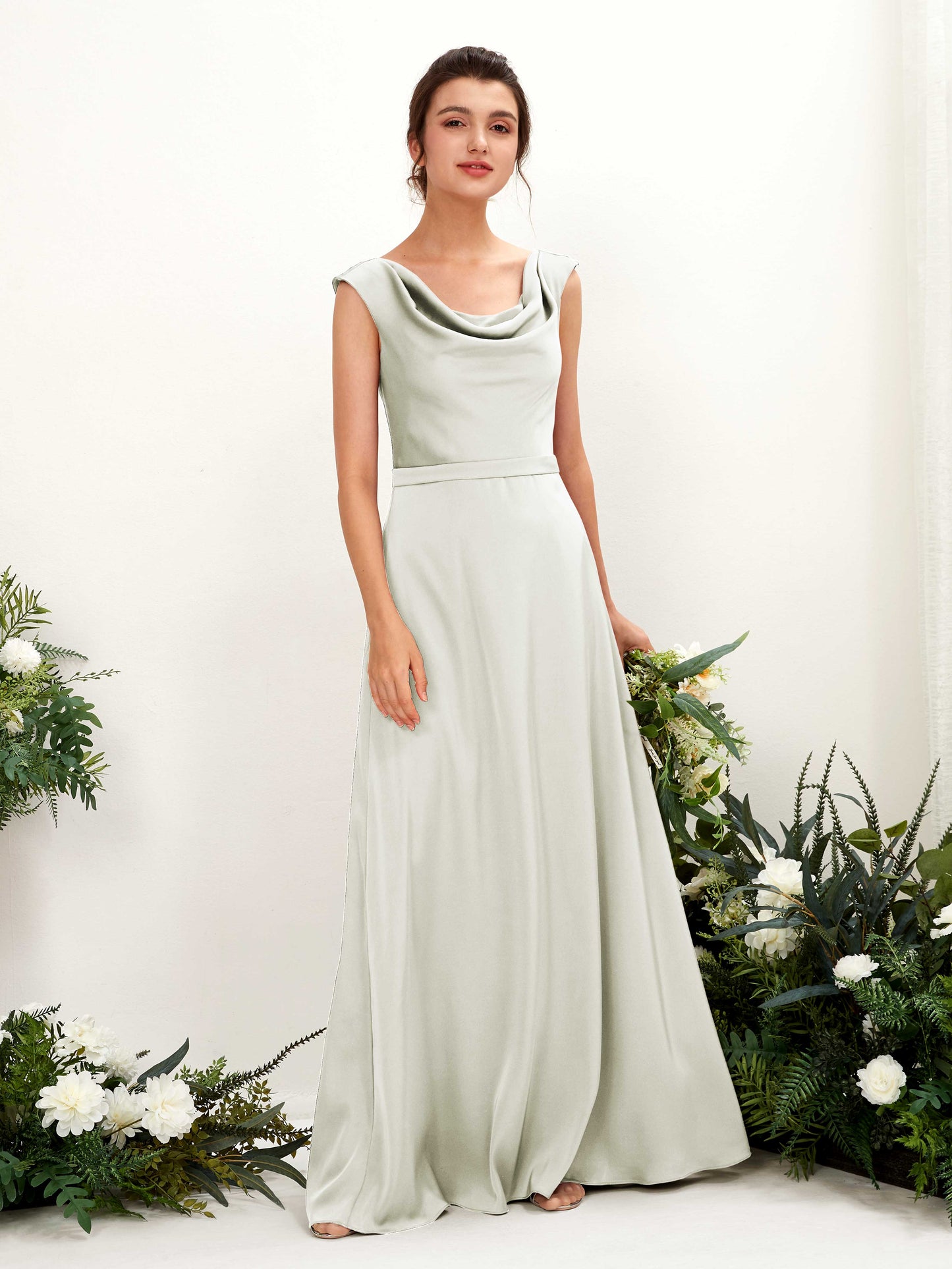 Irma Ivory Satin Maxi Dress