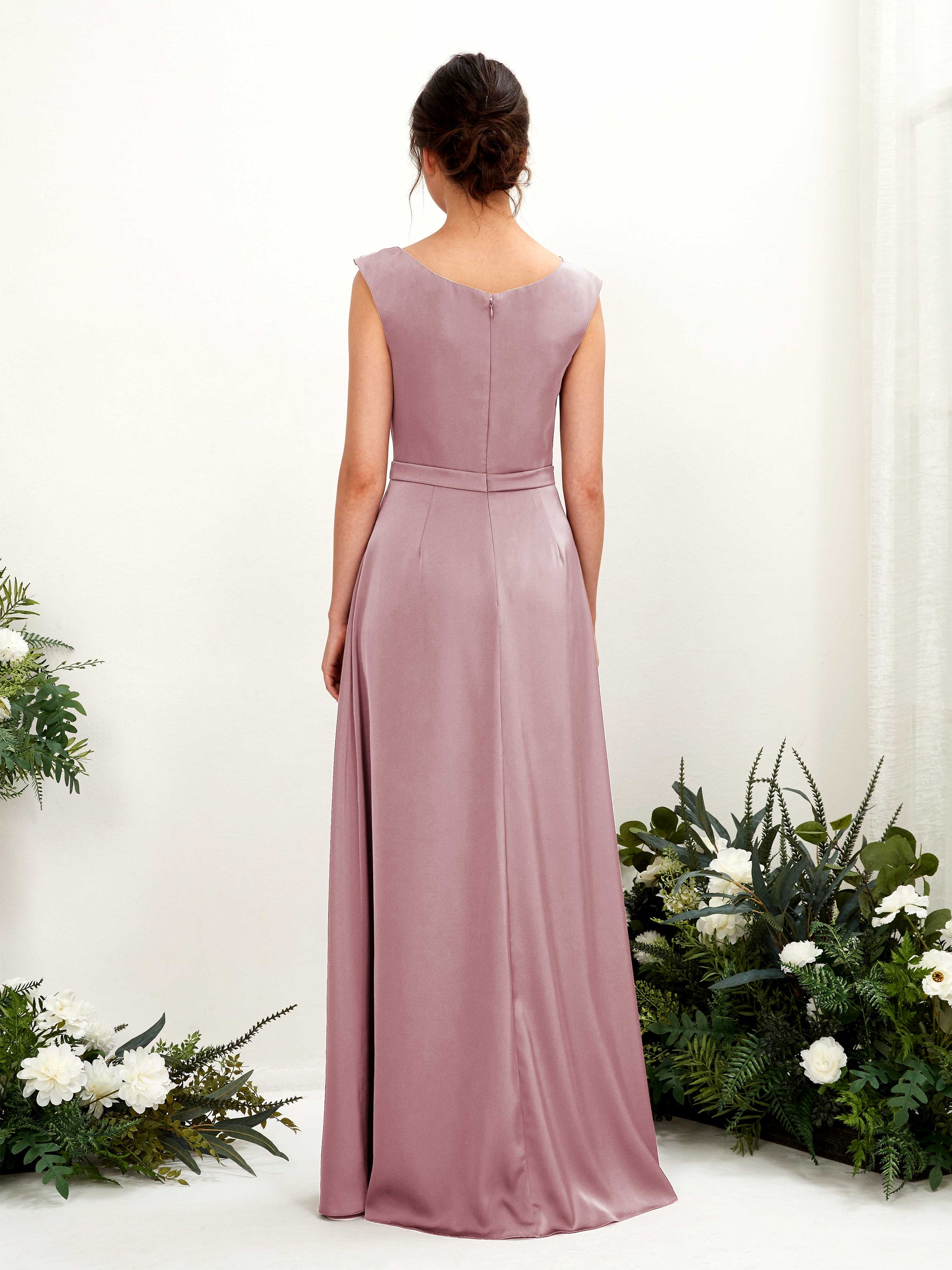 Irma Rose Quartz Satin Maxi Dress