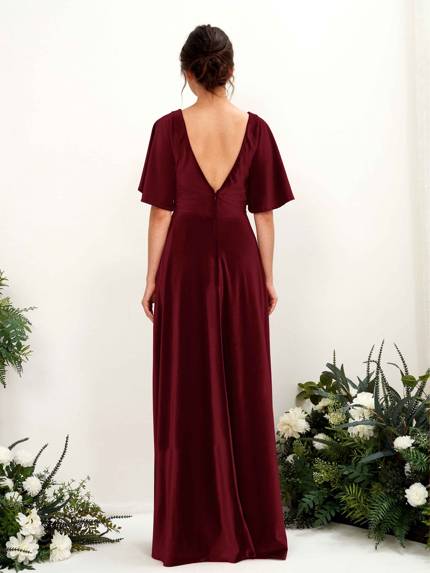 Janet Burgundy Velvet Maxi Dress