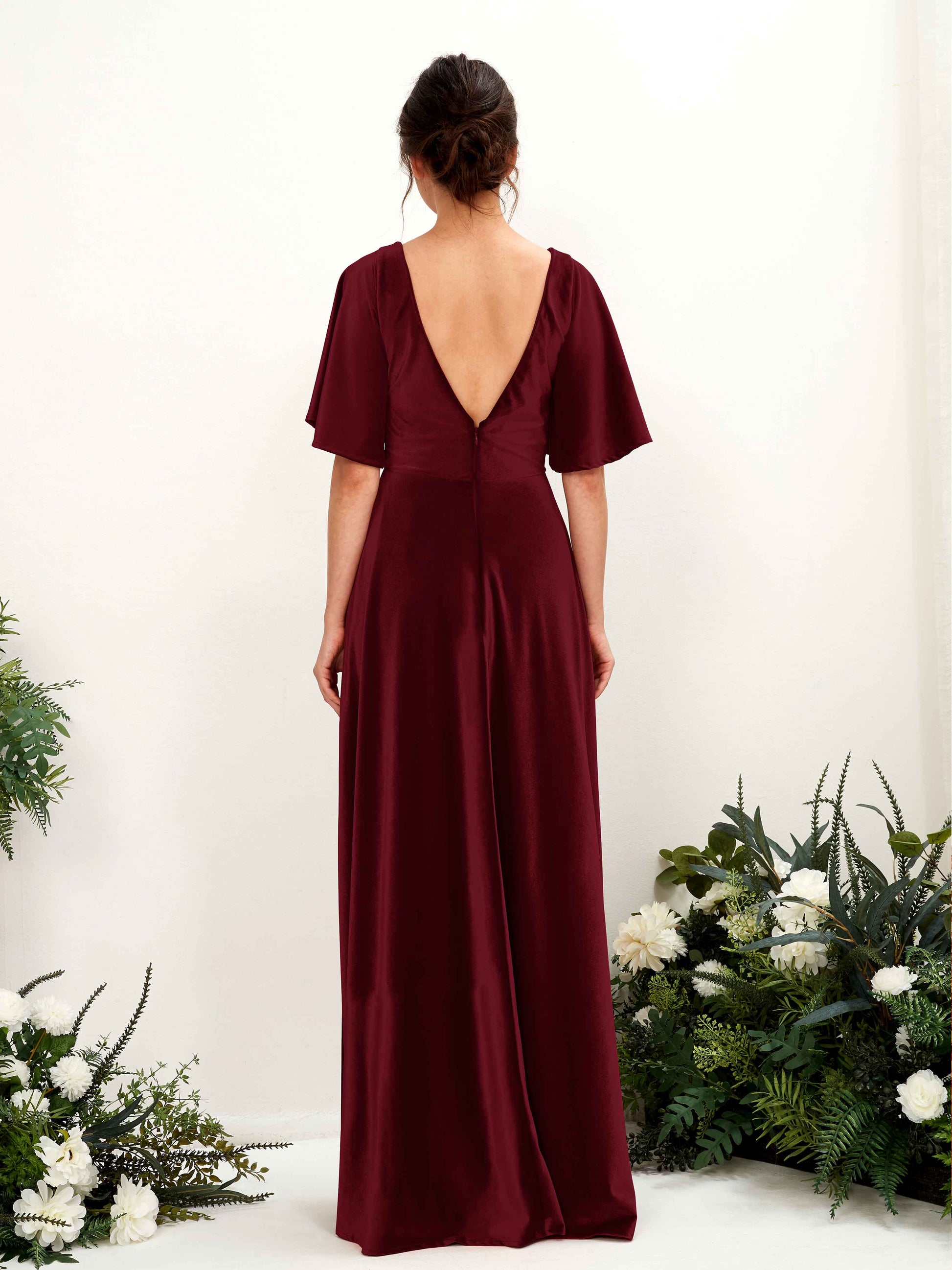 Janet Burgundy Velvet Maxi Dress