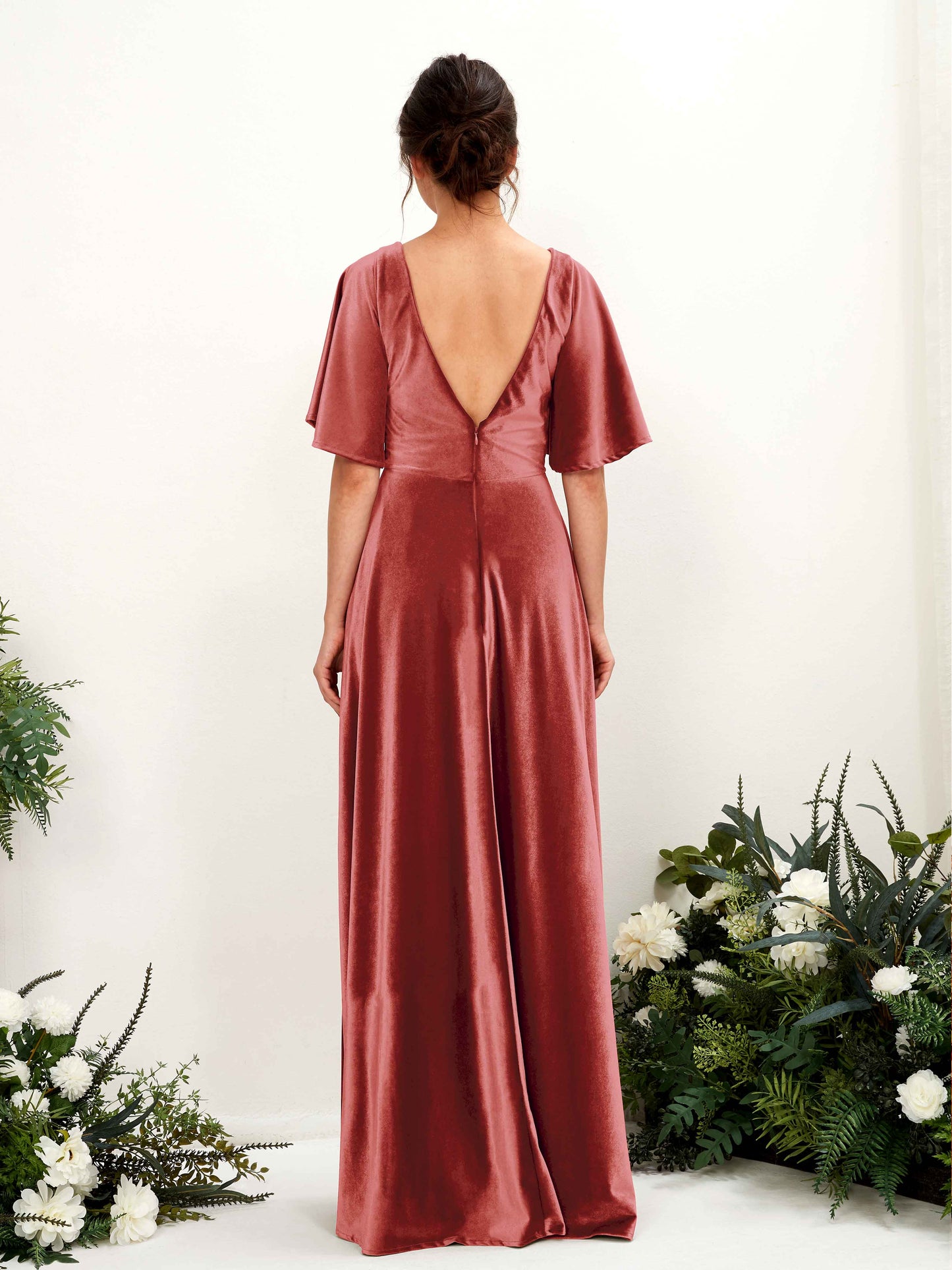 Janet Dusty Rose Velvet Maxi Dress