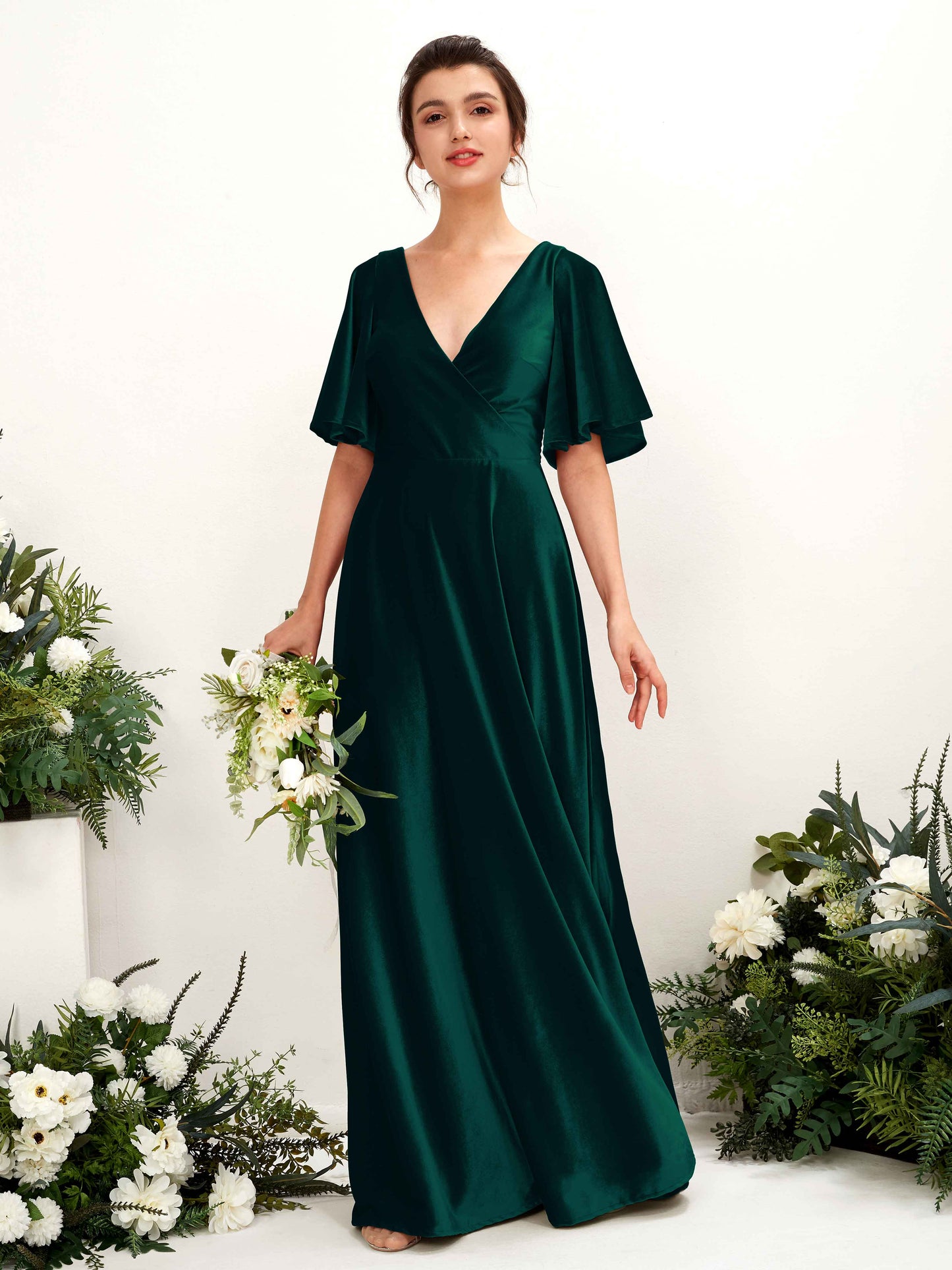 Janet Hunter Green Velvet Maxi Dress