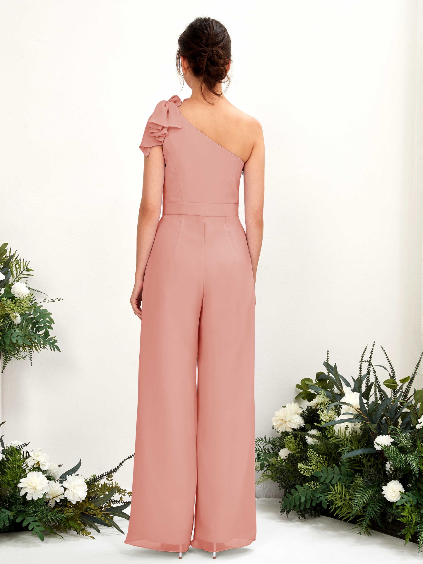 Jasmine Champagne Rose One Shoulder Maxi Dress