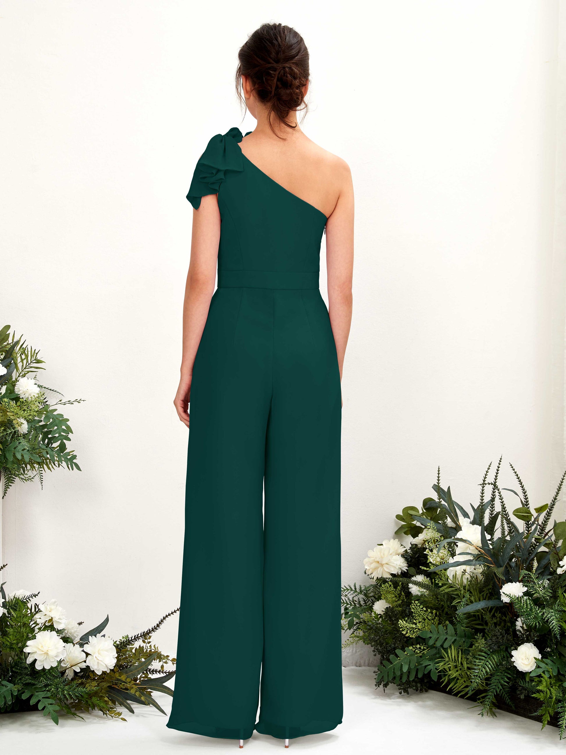 Jasmine Dark Emerald One Shoulder Maxi Dress