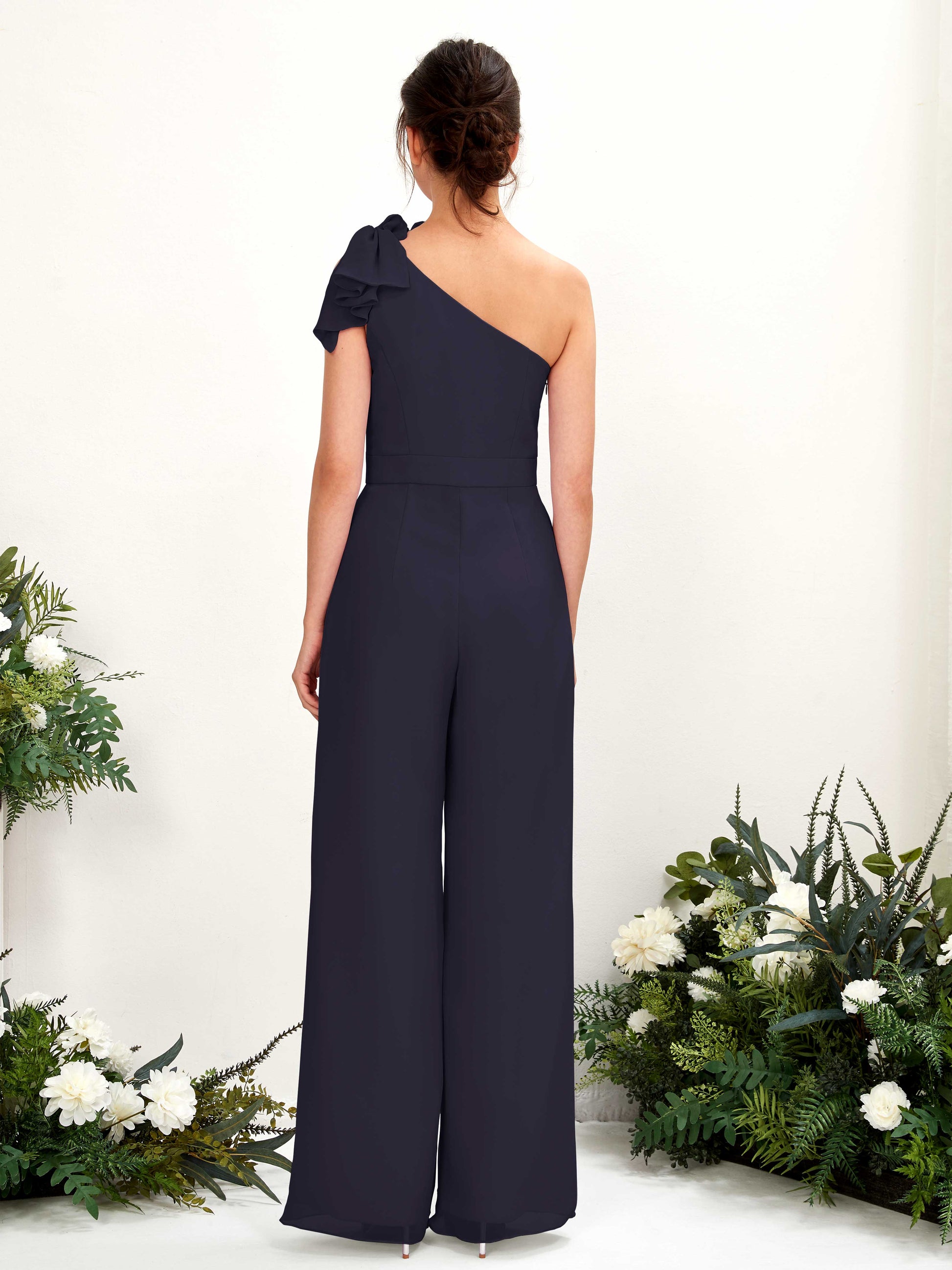 Jasmine Dark Navy One Shoulder Maxi Dress