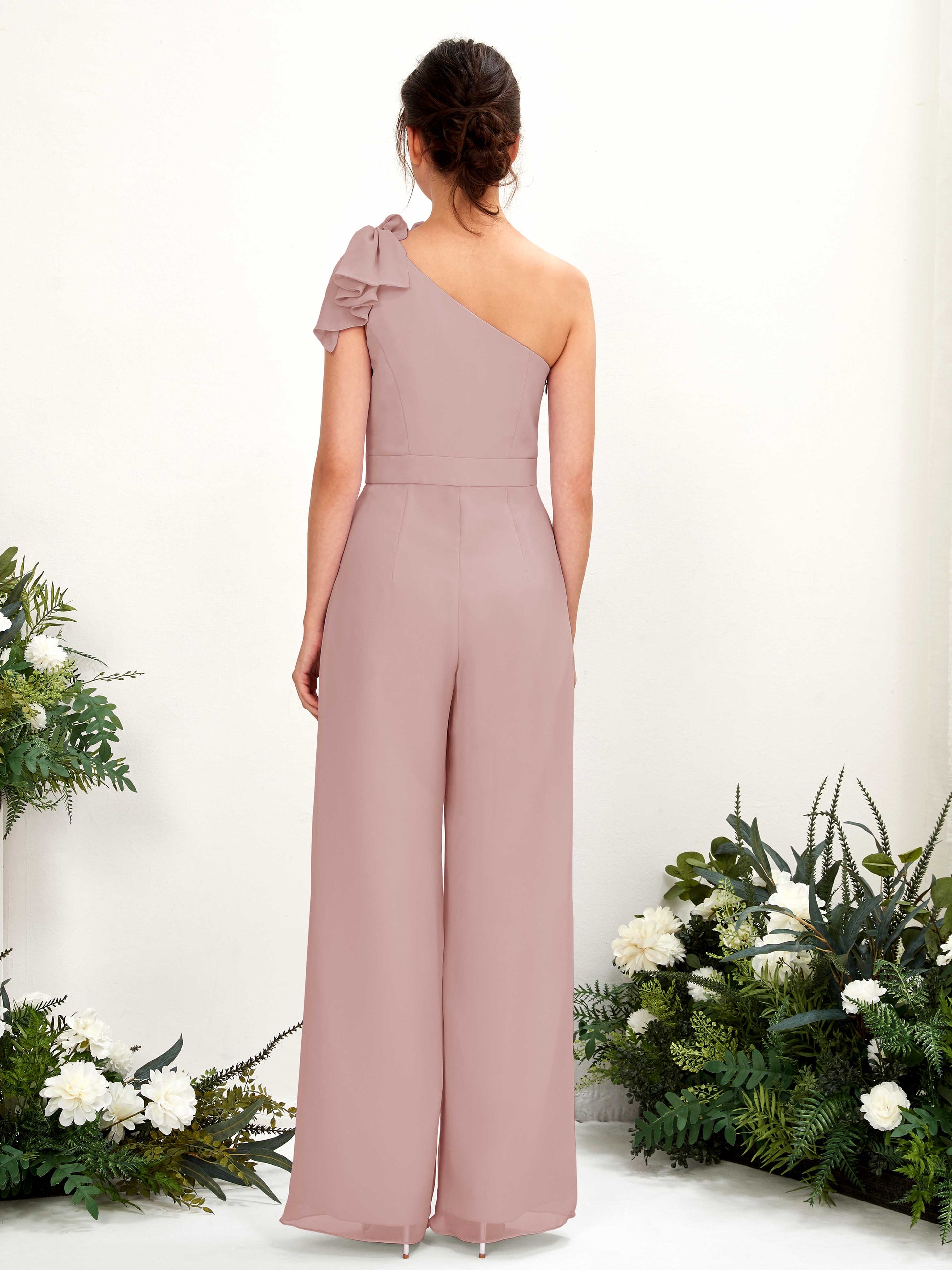 Jasmine Dusty Rose One Shoulder Maxi Dress