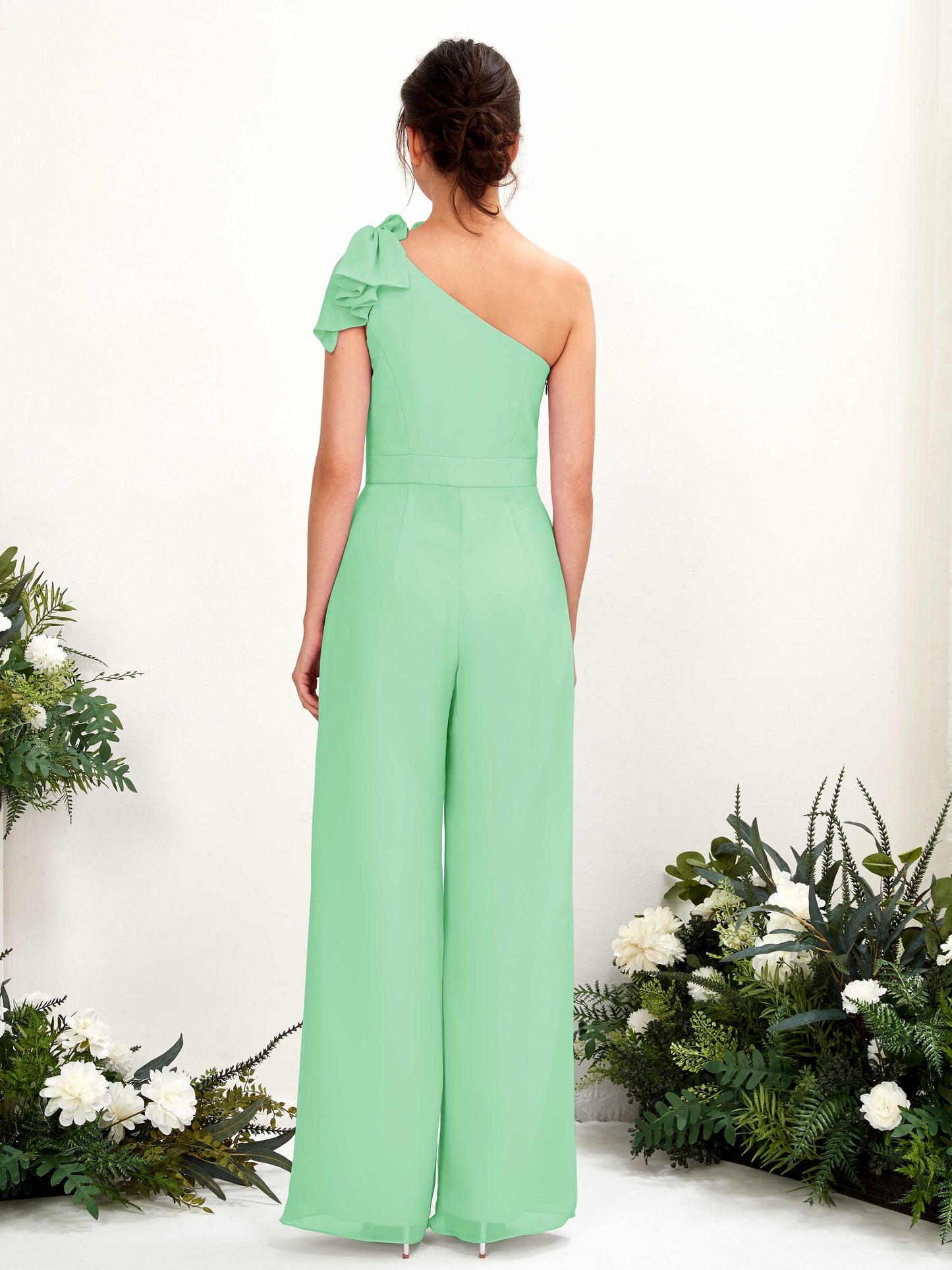 Jasmine Mint Green One Shoulder Maxi Dress