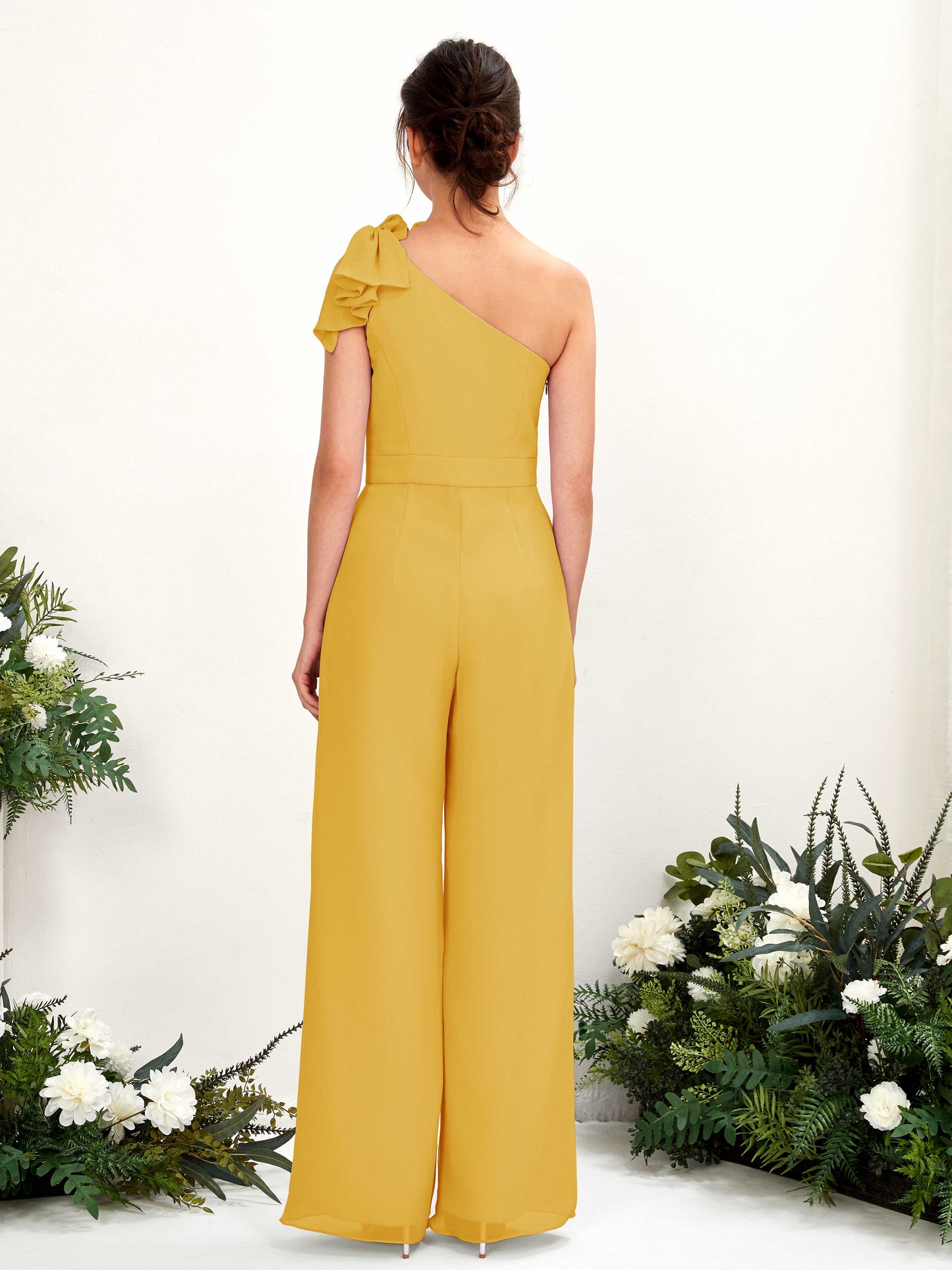 Jasmine Mustard Yellow One Shoulder Maxi Dress