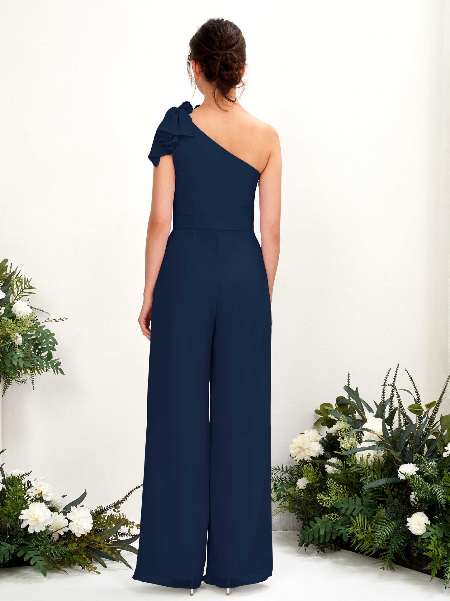 Jasmine Navy One Shoulder Maxi Dress