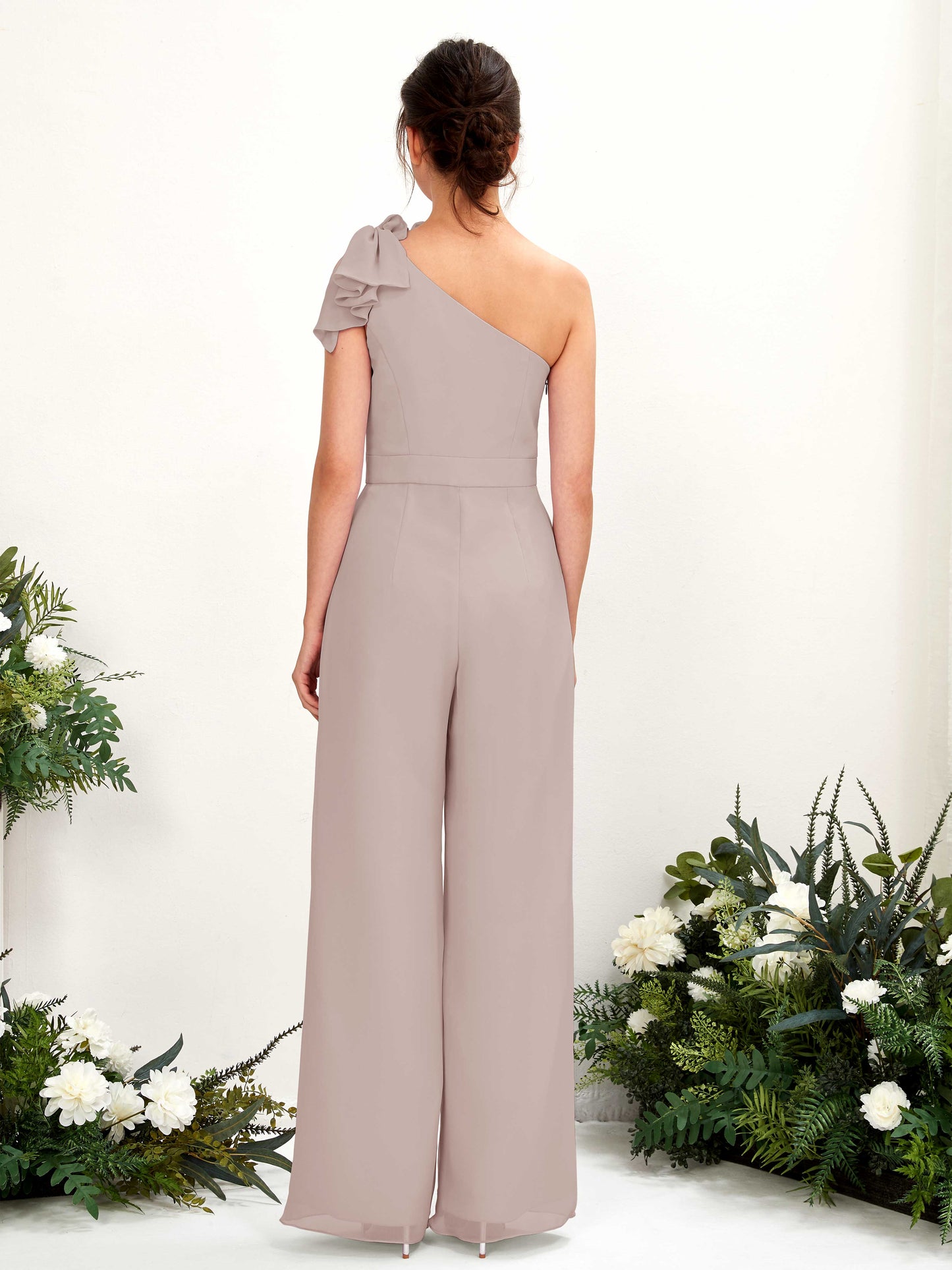 Jasmine Taupe One Shoulder Maxi Dress