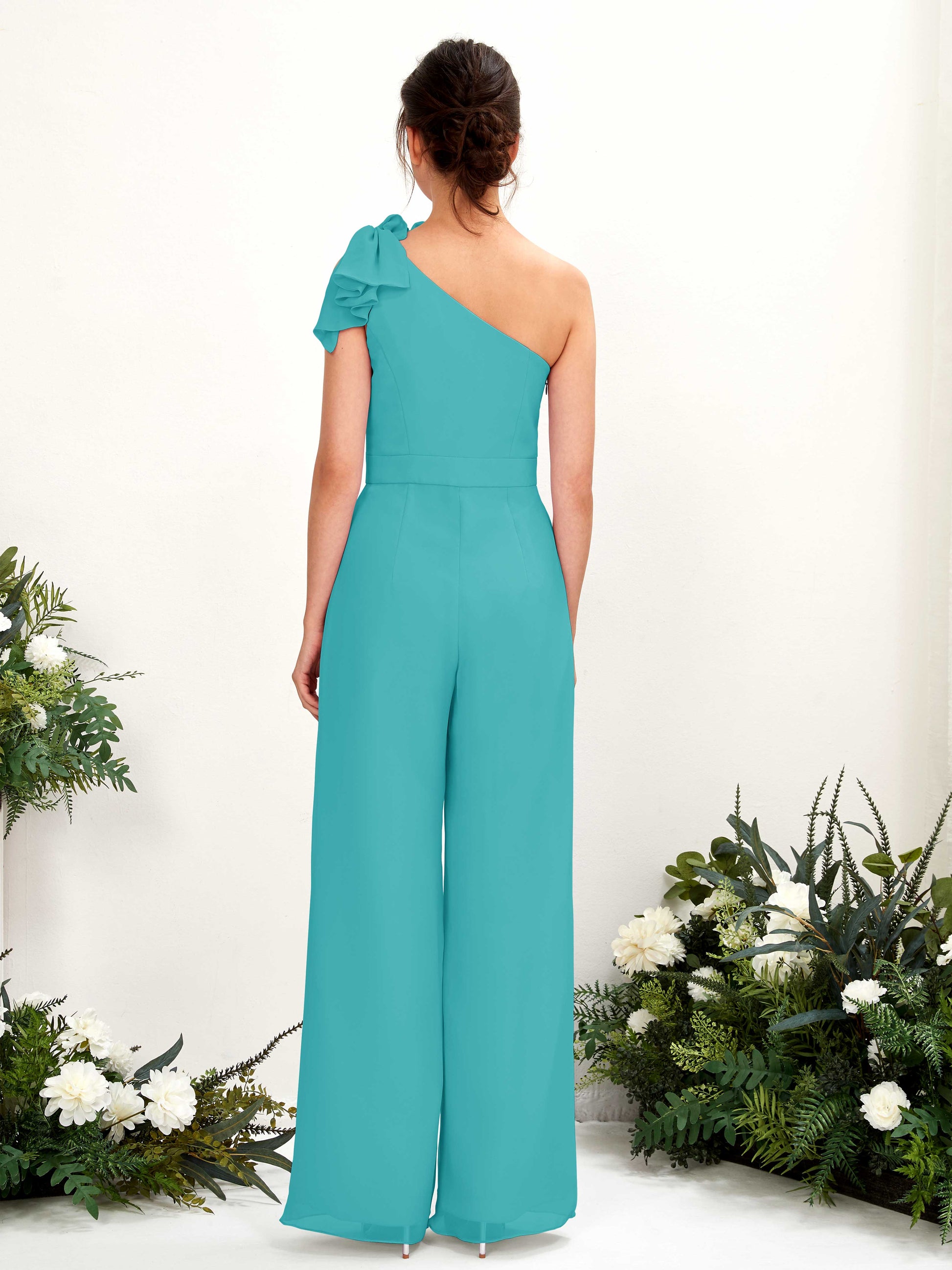 Jasmine Turquoise One Shoulder Maxi Dress