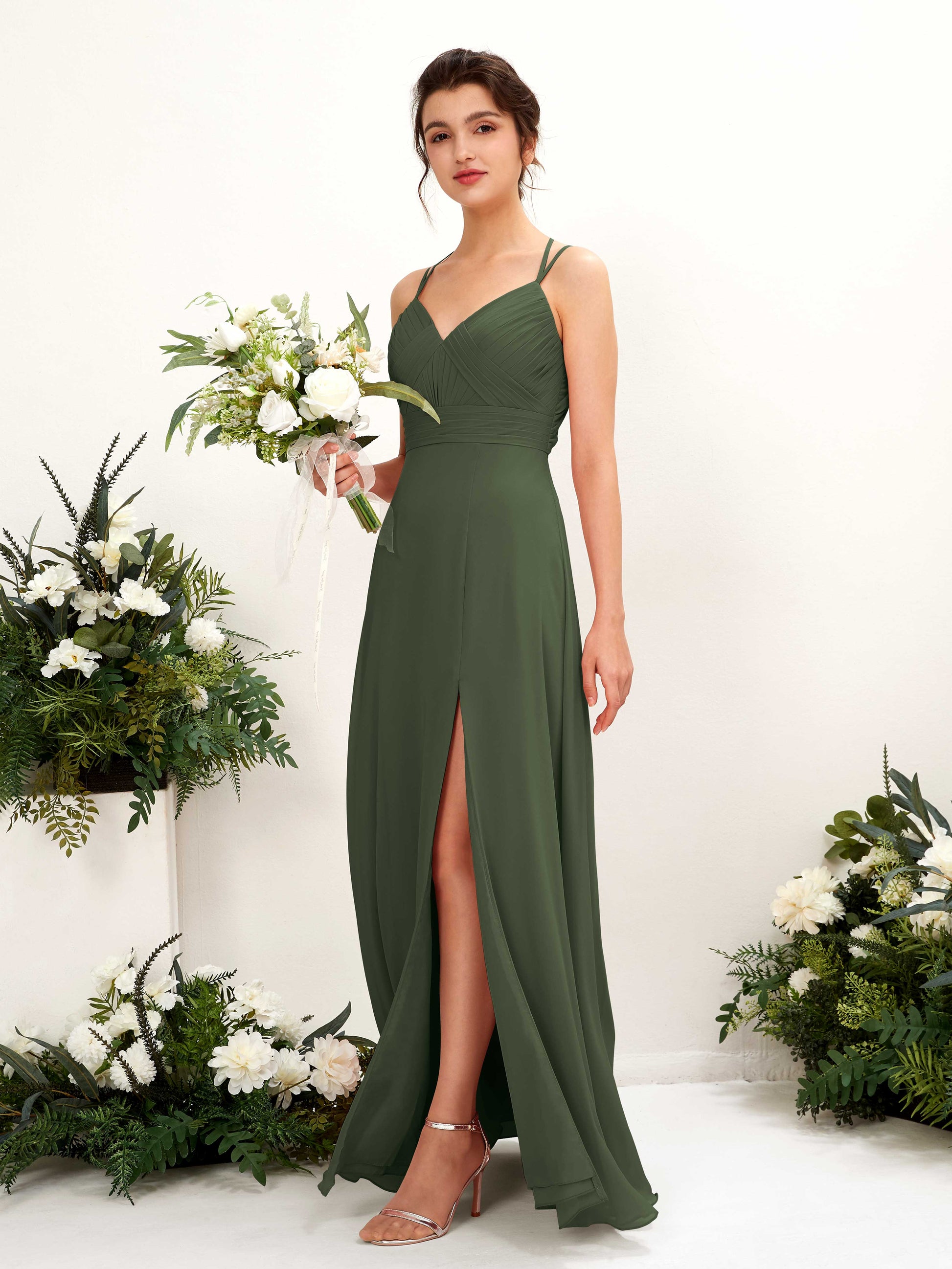 Joa Martini Olive Sleeveless Maxi Dress