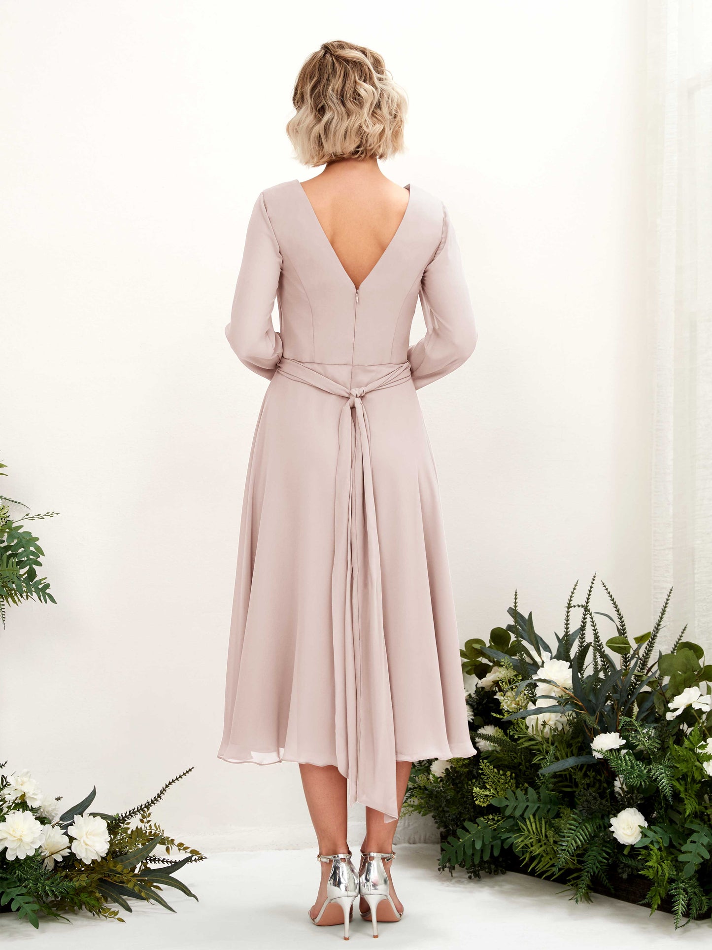 Joanna Biscotti Long Sleeve Midi Dress