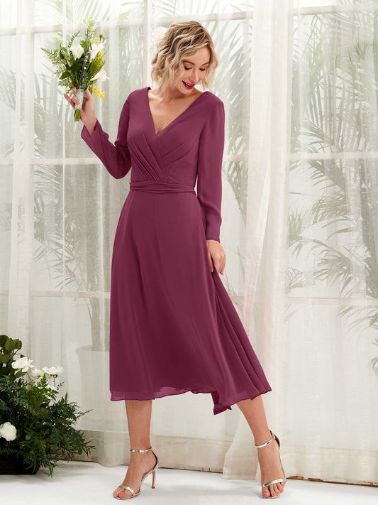 Joanna Chianti Long Sleeve Midi Dress