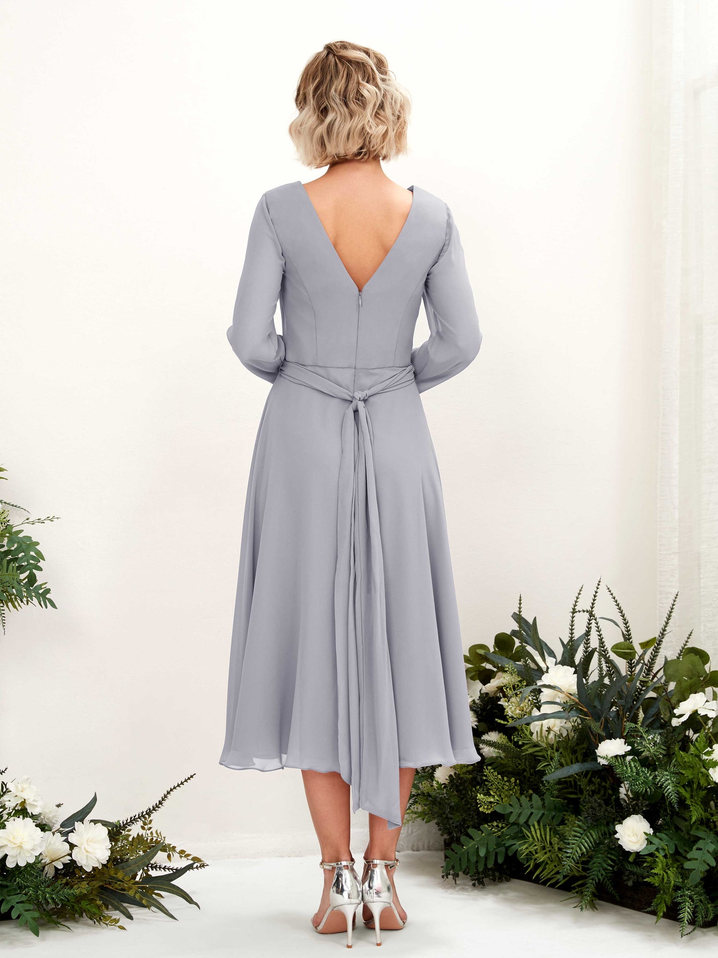 Joanna Dusty Lavender Long Sleeve Midi Dress