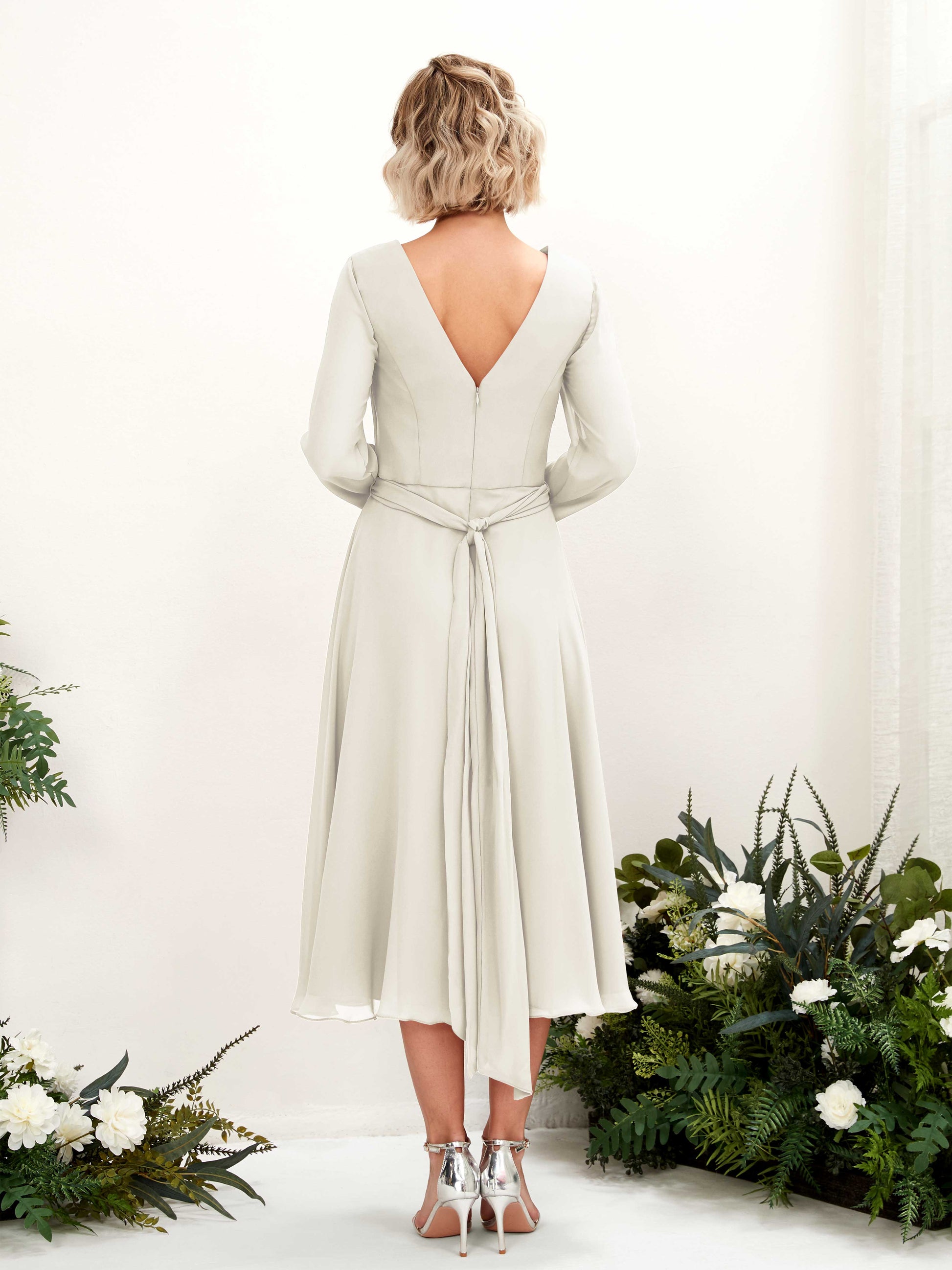 Joanna Ivory Long Sleeve Midi Dress