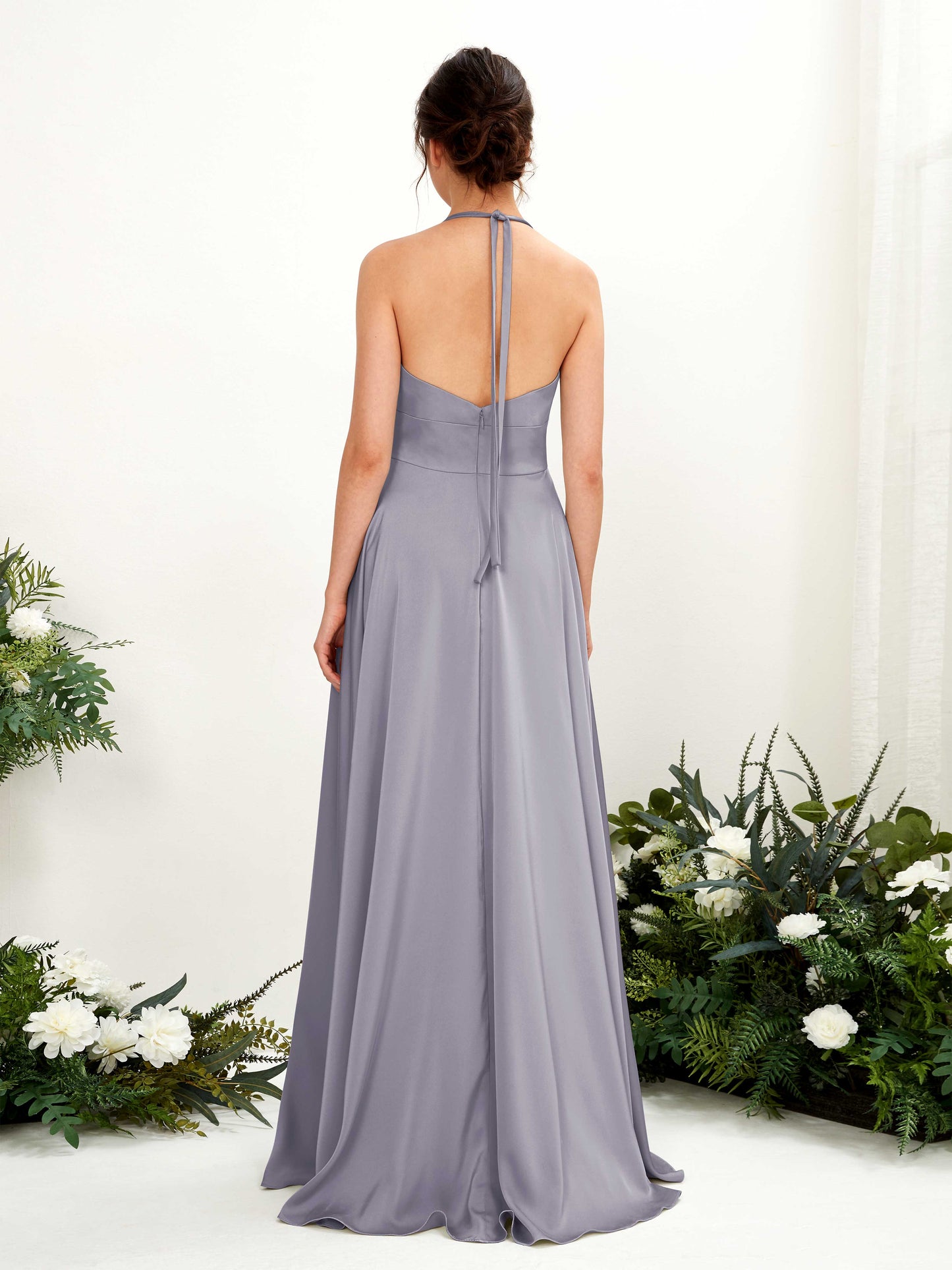 Jocelyn Purple Haze Satin Halter Maxi Dress