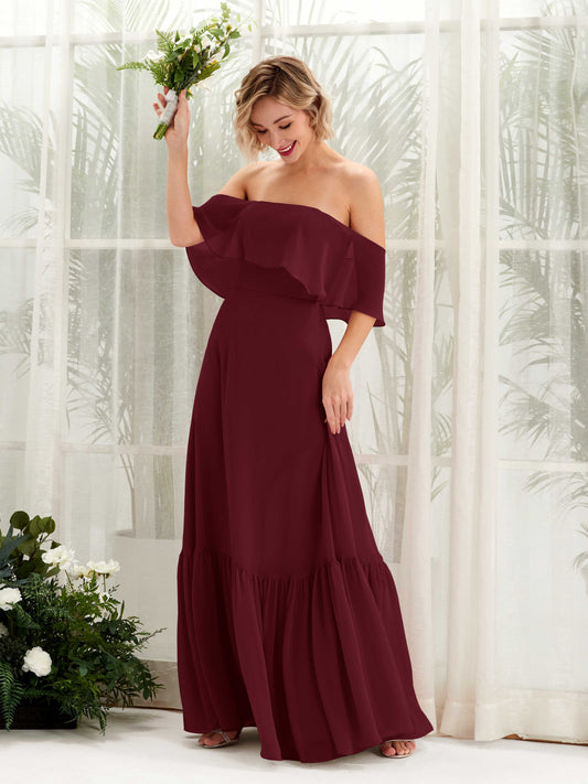 Joie Burgundy Off Shoulder Maxi Dress