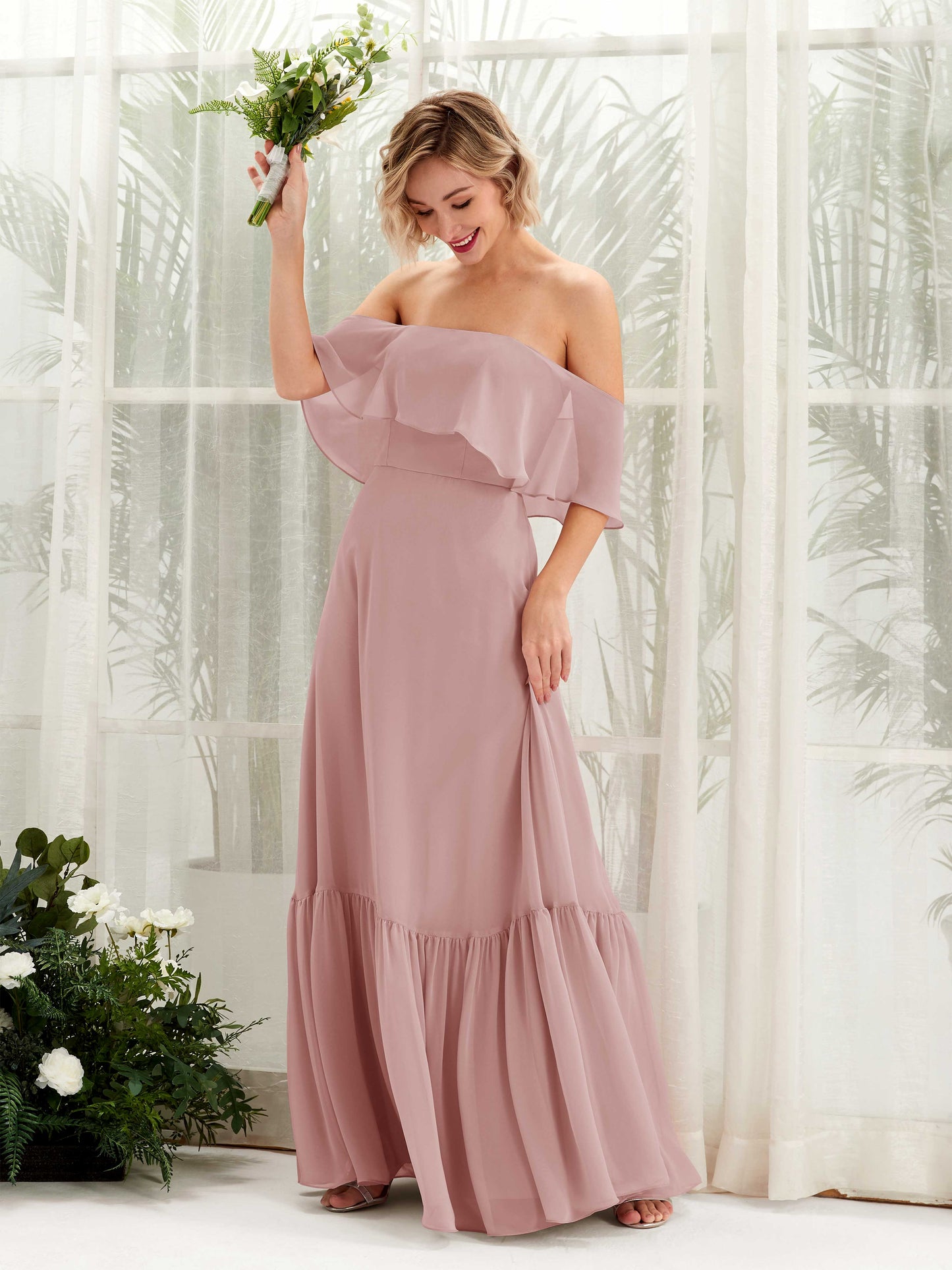 Joie Dusty Rose Off Shoulder Maxi Dress