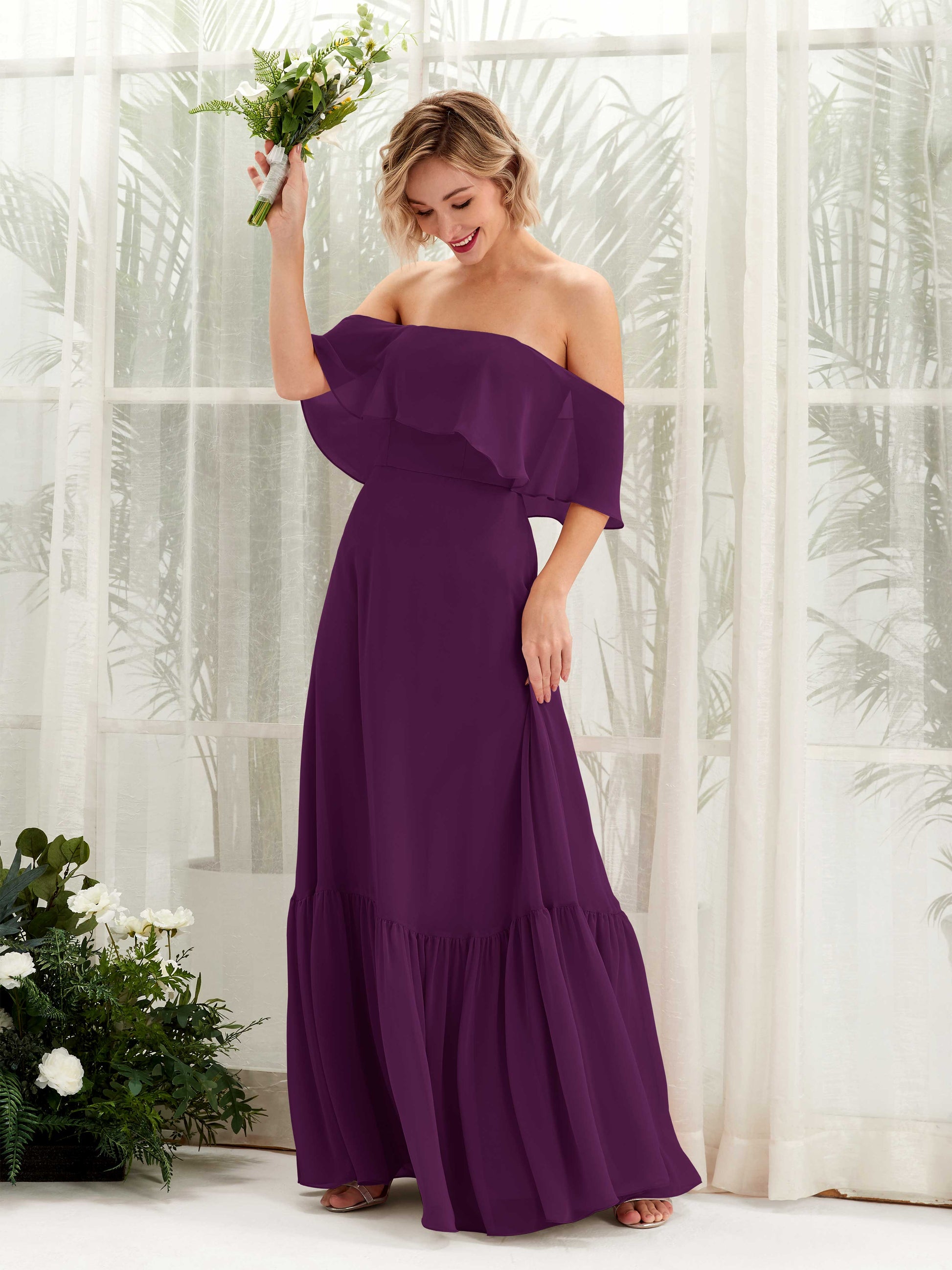 Joie Grape Off Shoulder Maxi Dress