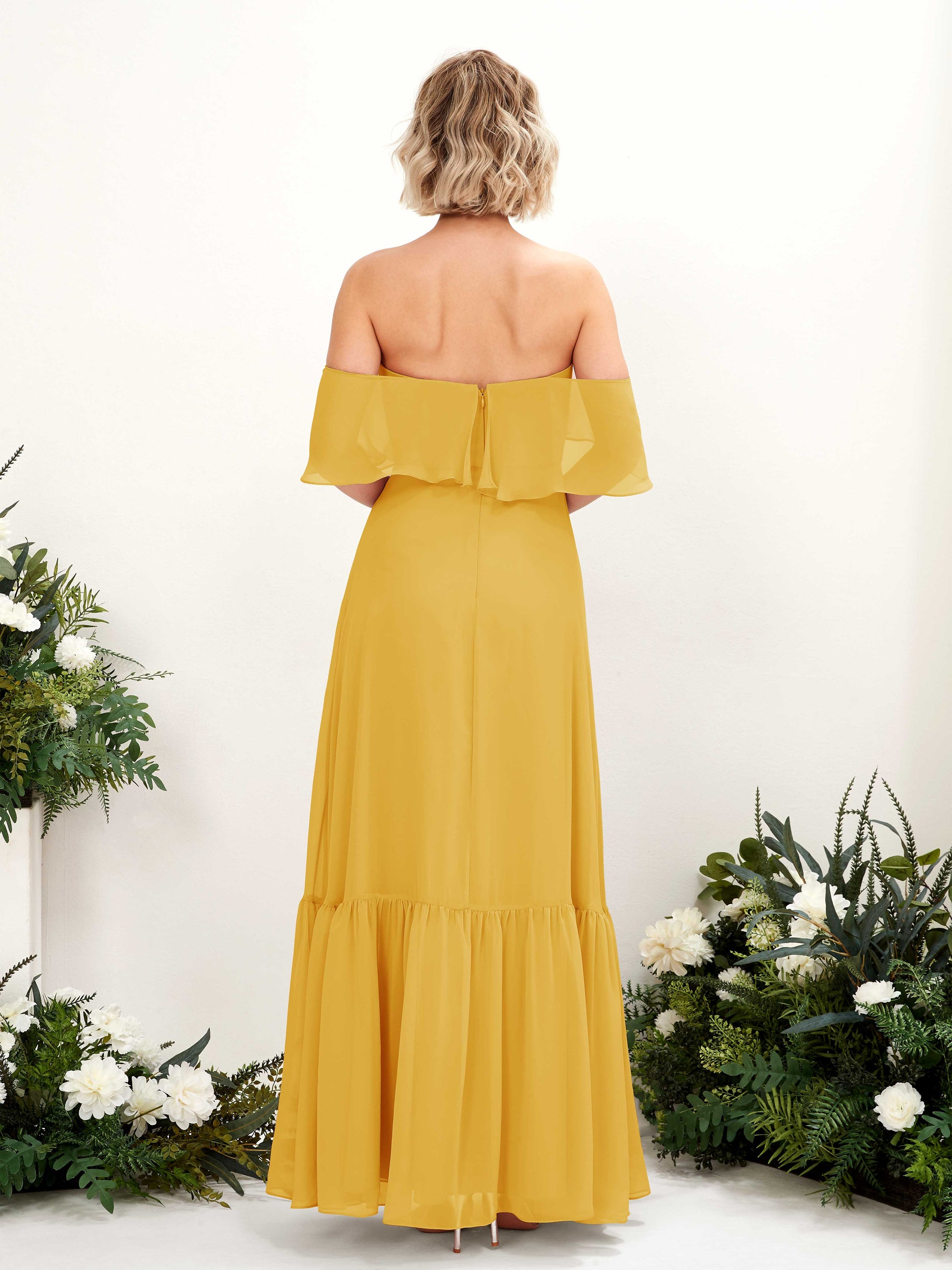 Joie Mustard Yellow Off Shoulder Maxi Dress